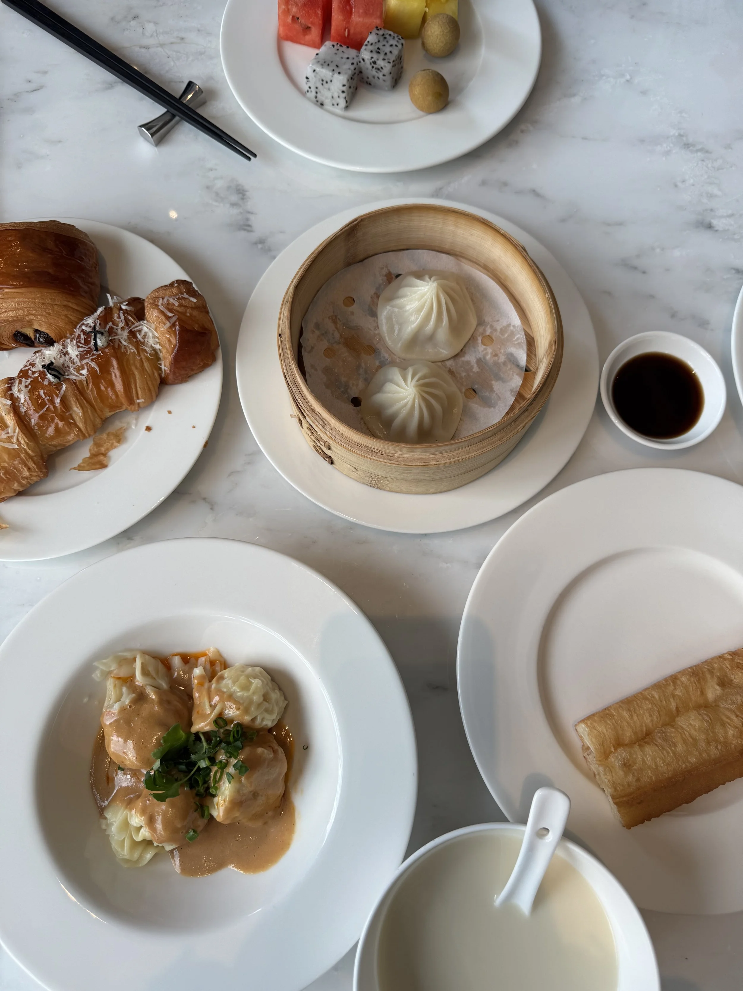  table spread of ordered dim sum 