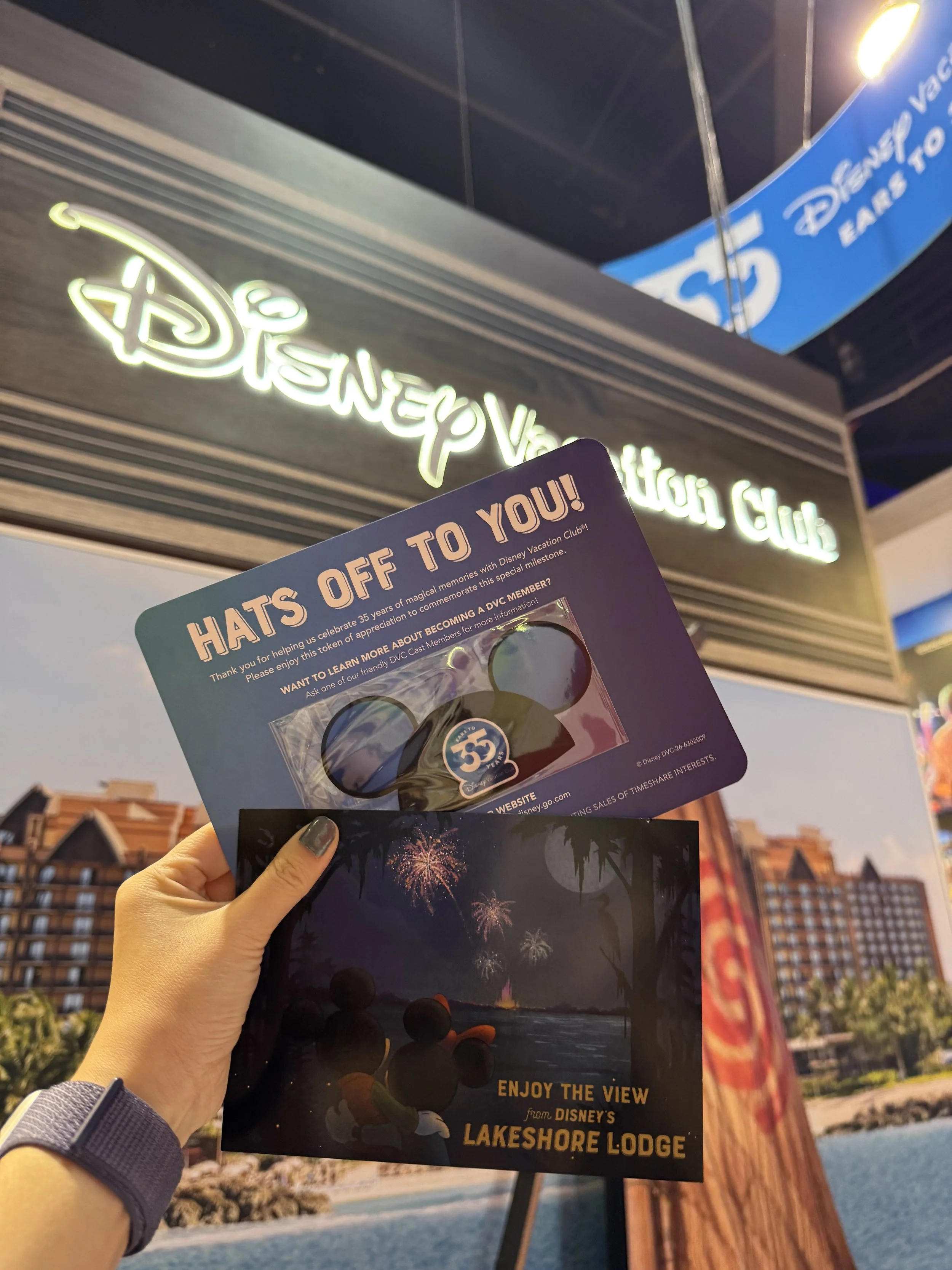  Sticker and postcard from Disney Vacation Club 