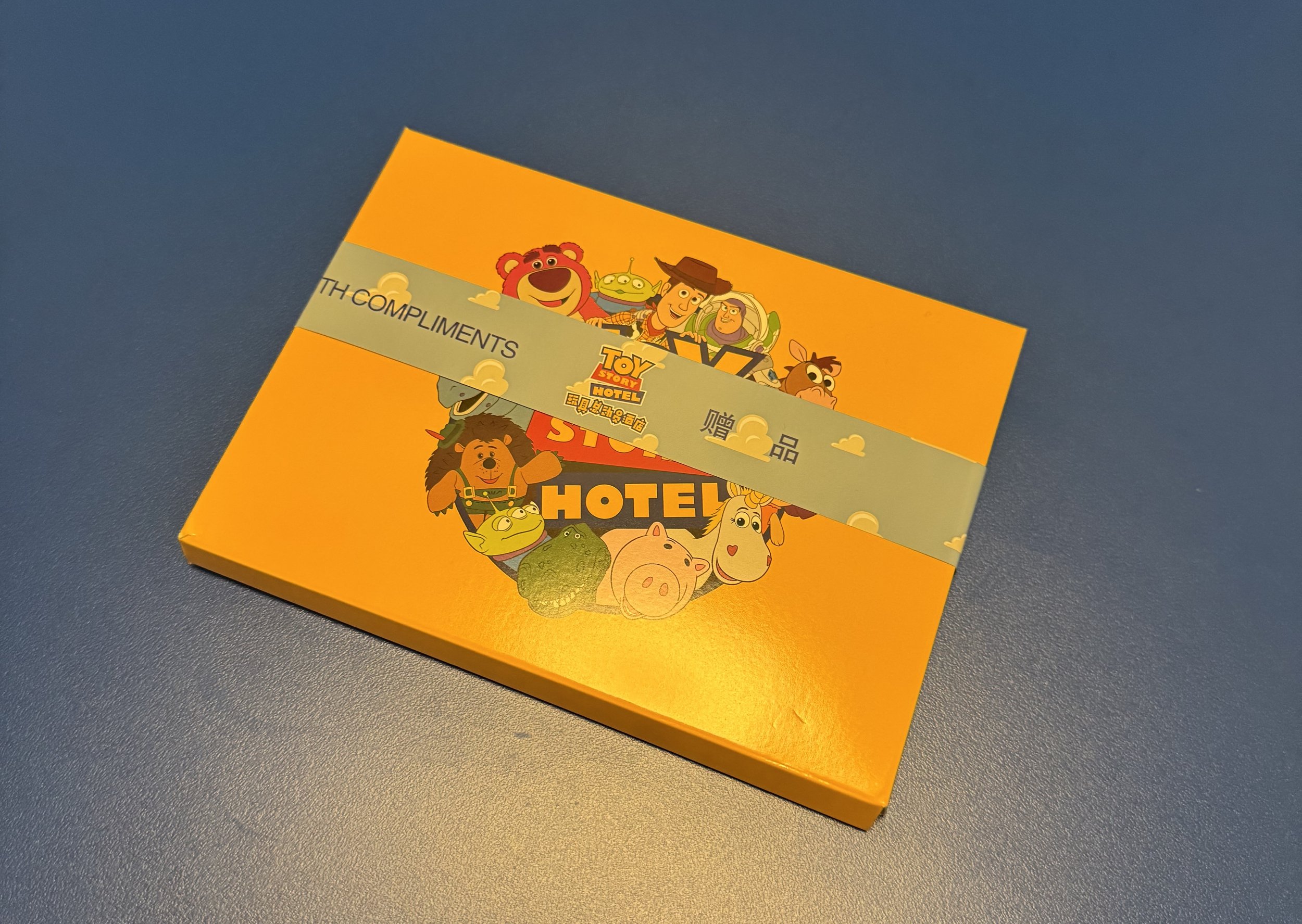 Complimentary Toy Story sticker box