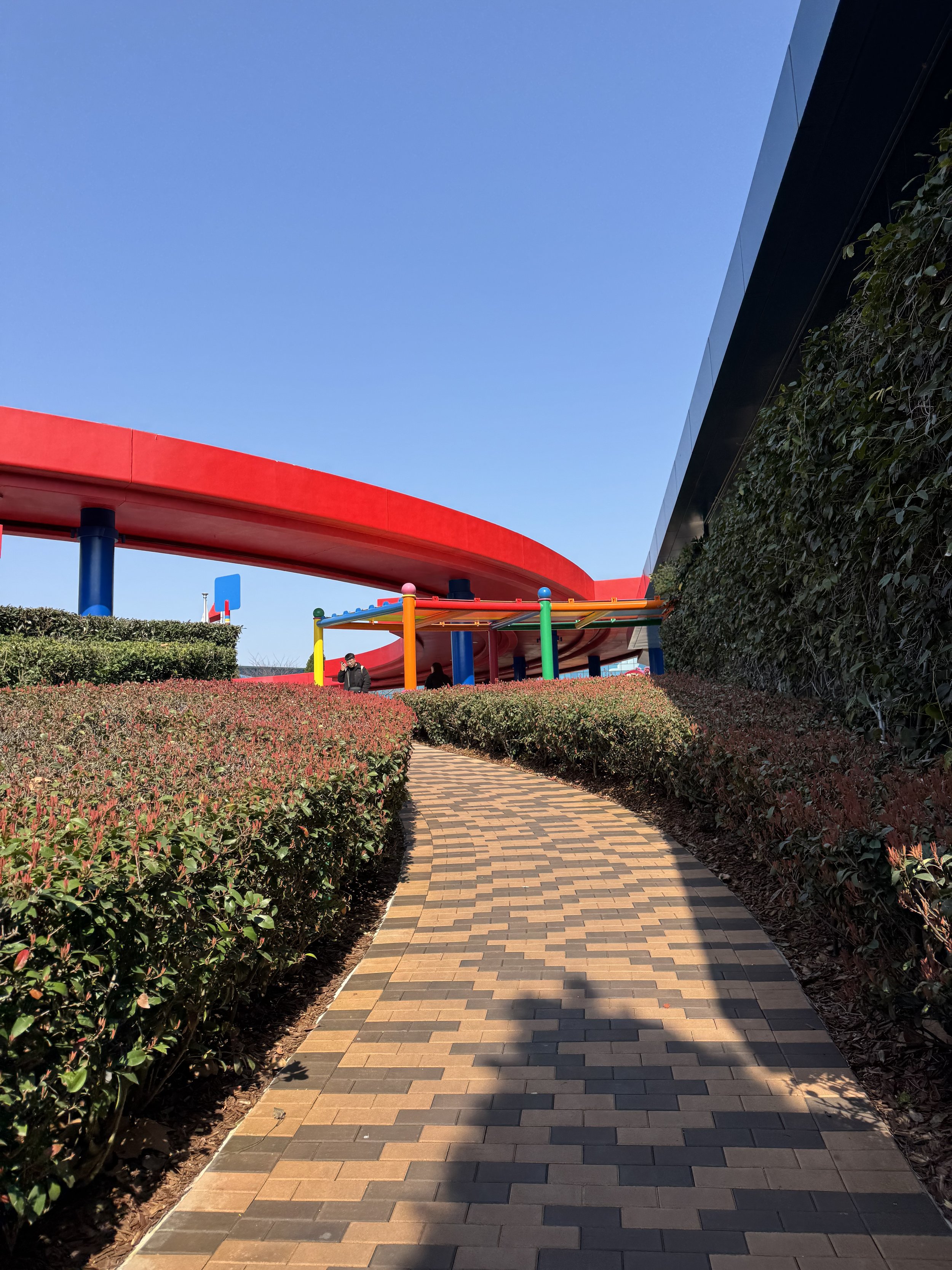 Pedestrian walkway to the entrance of Toy Story Hotel at Shanghai Disney Resort