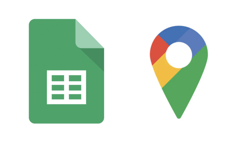 Google Sheets and Google Maps logos