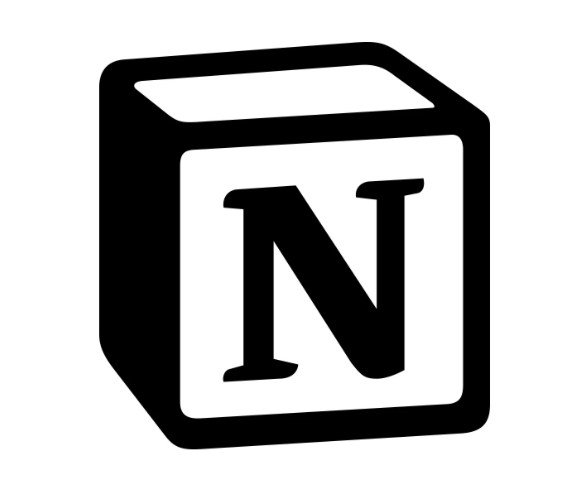 Notion app logo in black and white