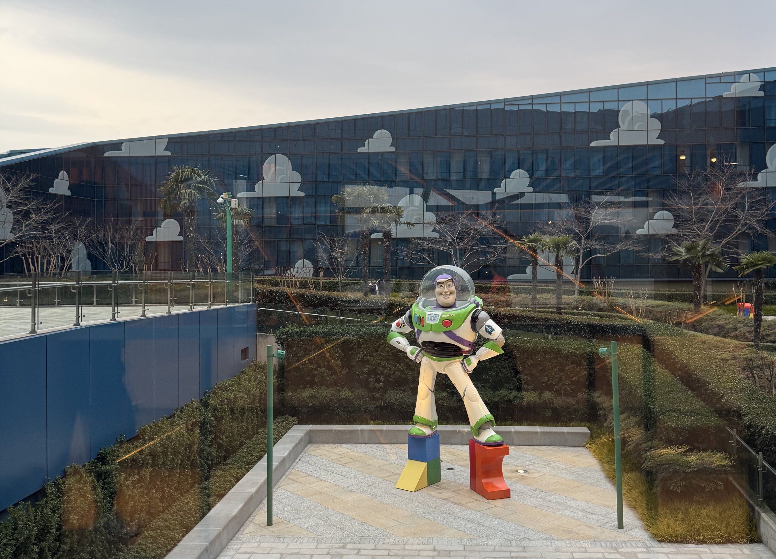 Buzz Lightyear statue in Buzz Courtyard at Toy Story Hotel Shanghai Disney Resort