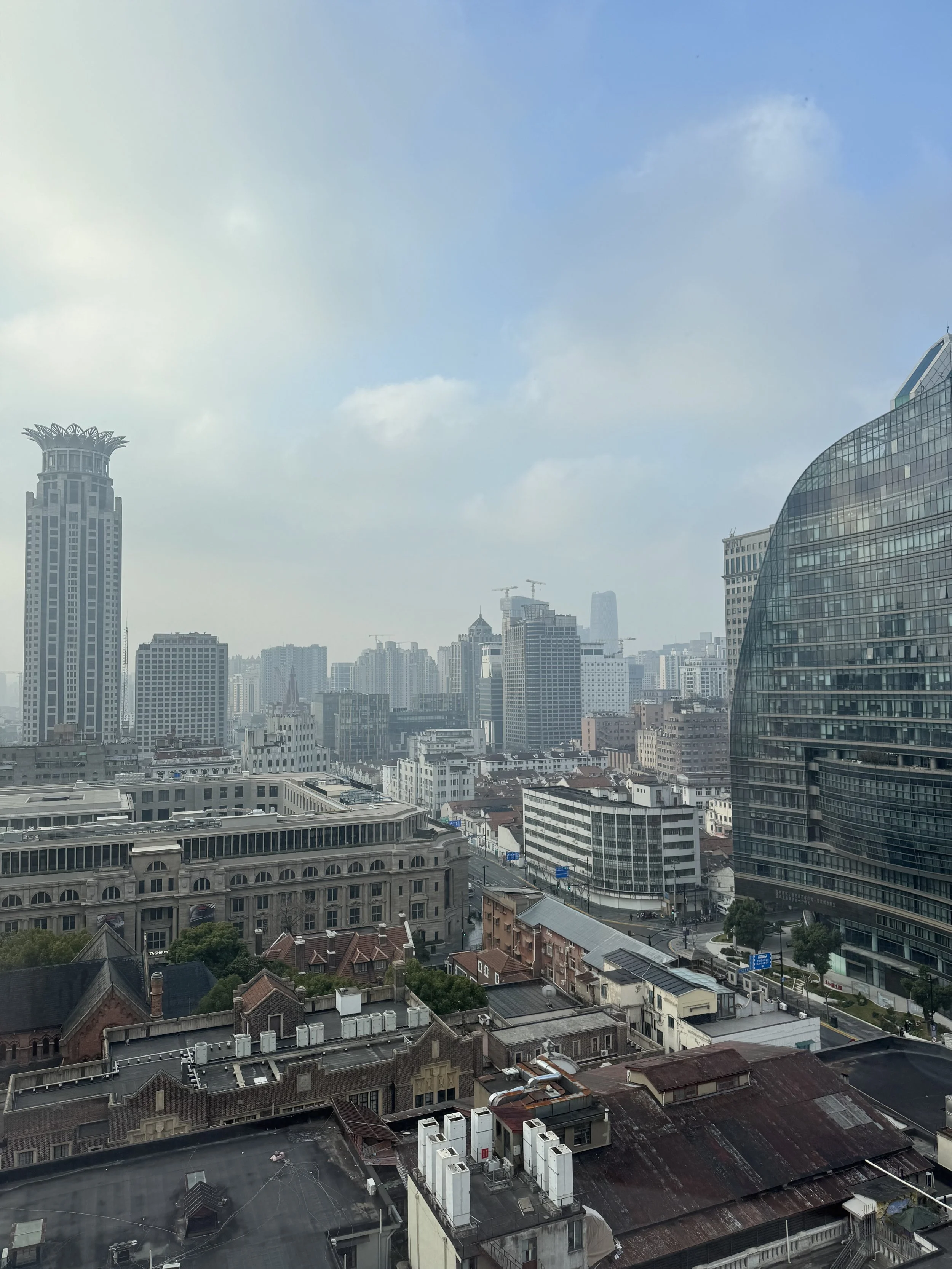 View of Shanghai from our room in the Shanghai edition