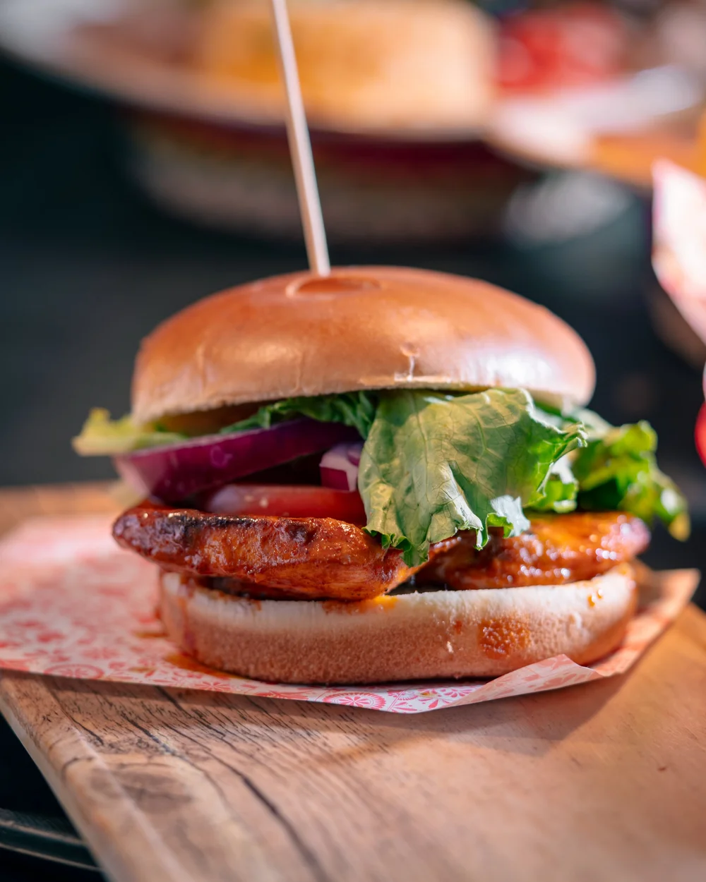 Food photography for a restaurant menu — burger