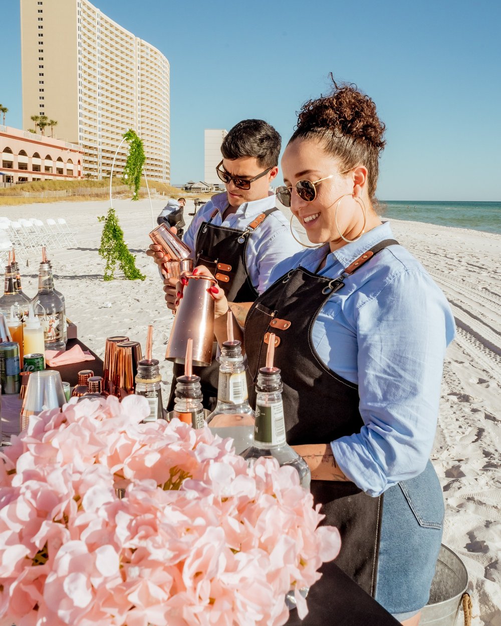 Beach bar social media content shoot in Panama City Beach, FL