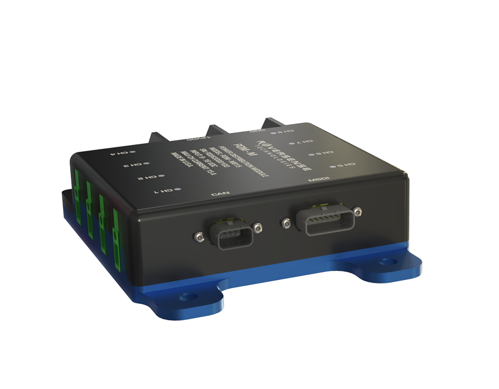 Connector view of power distribution module with eight channels and switch detection