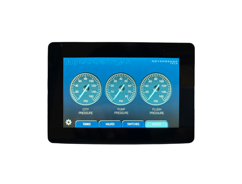 UXC-5 image showing pressure gauges screen