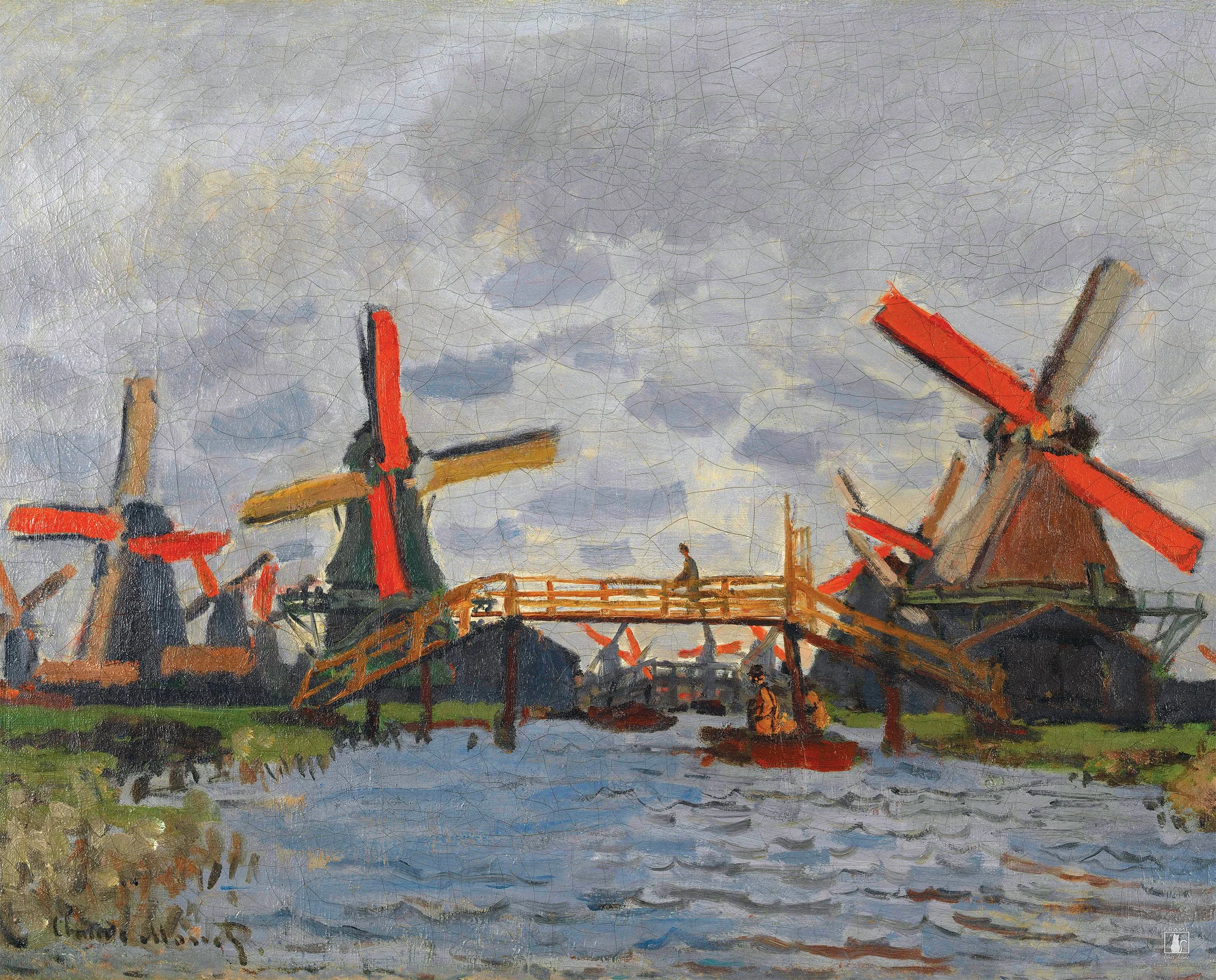 "Windmills Near Zaandam" | By Claude Monet