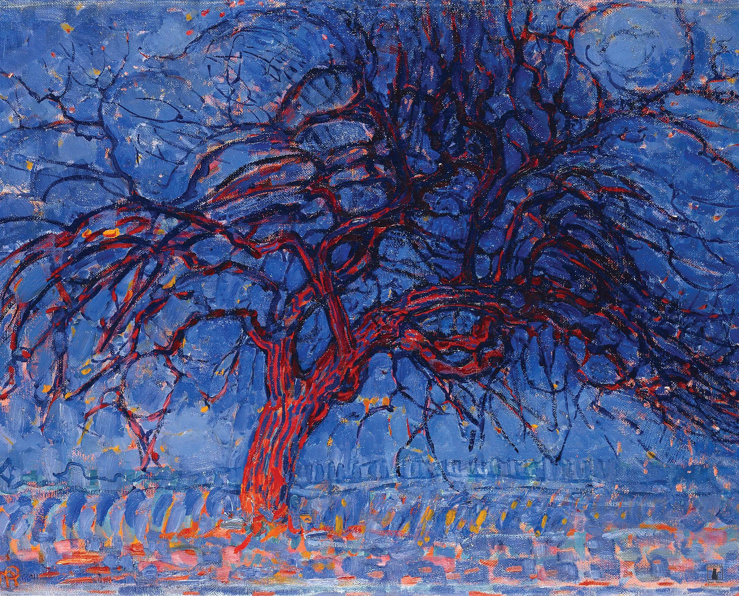 "Evening; The Red Tree" | By Piet Mondrian