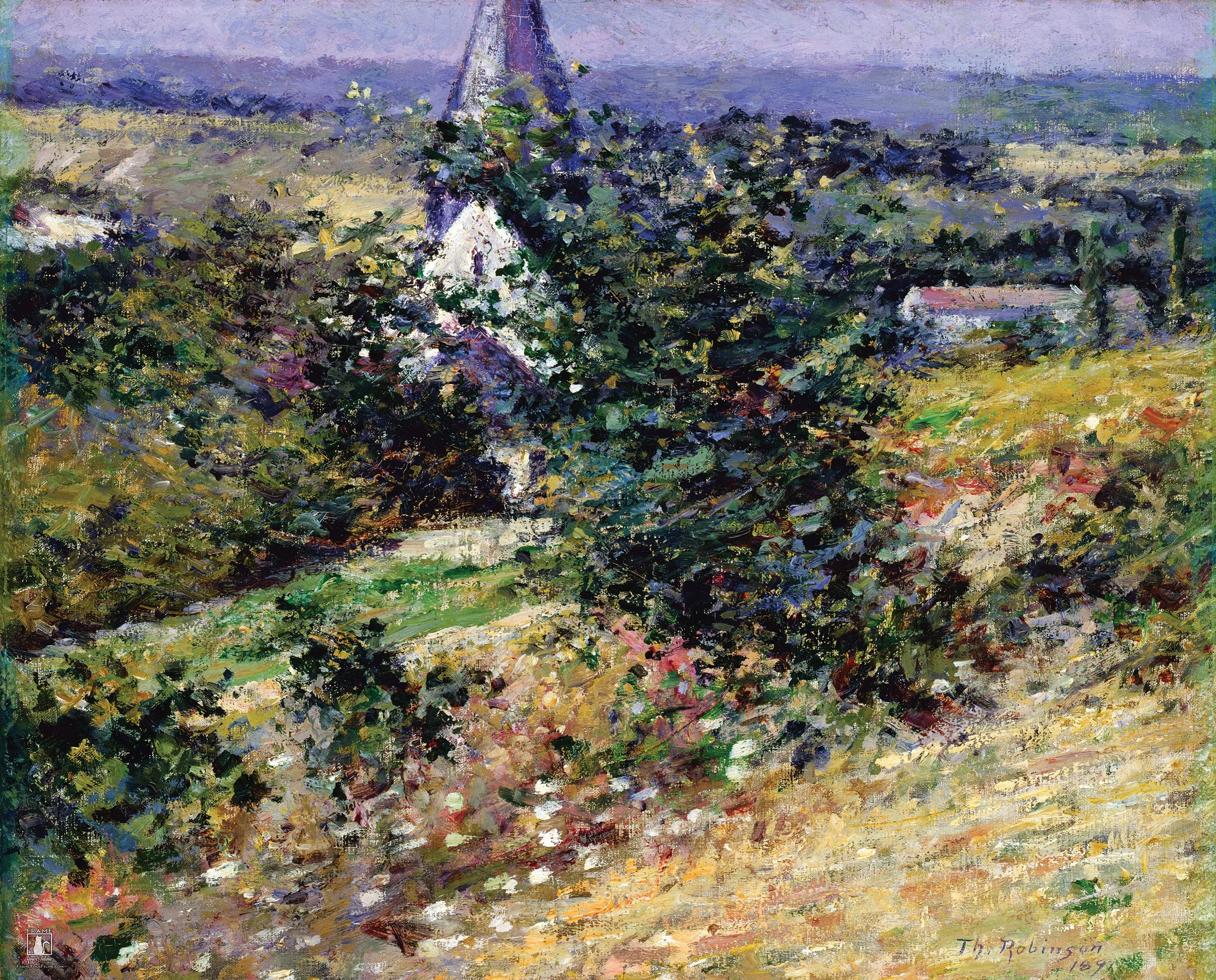 "The Old Church at Giverny" | By Theodore Robinson