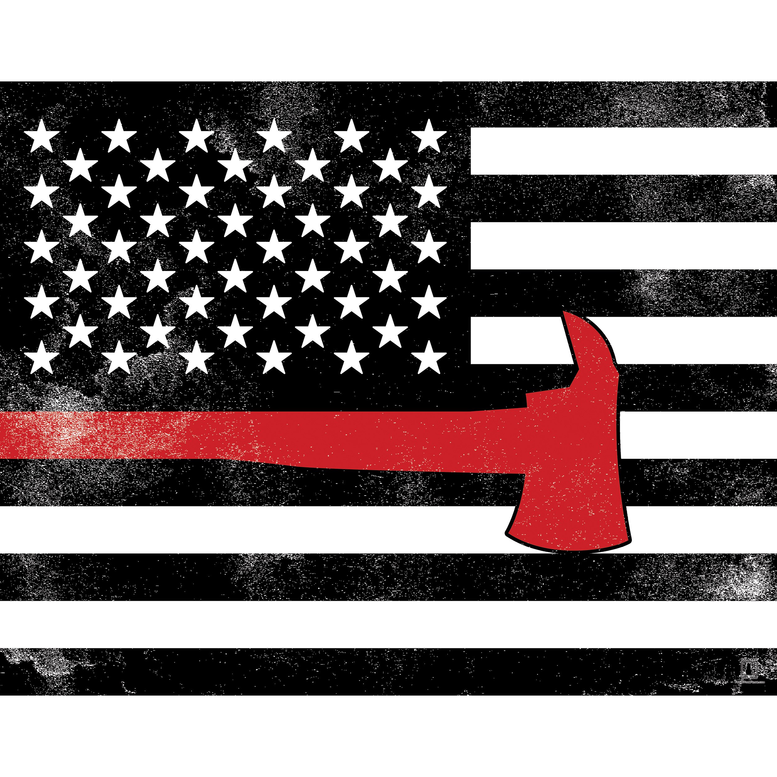 "Distressed Thin Red Flag (Fire Service)"