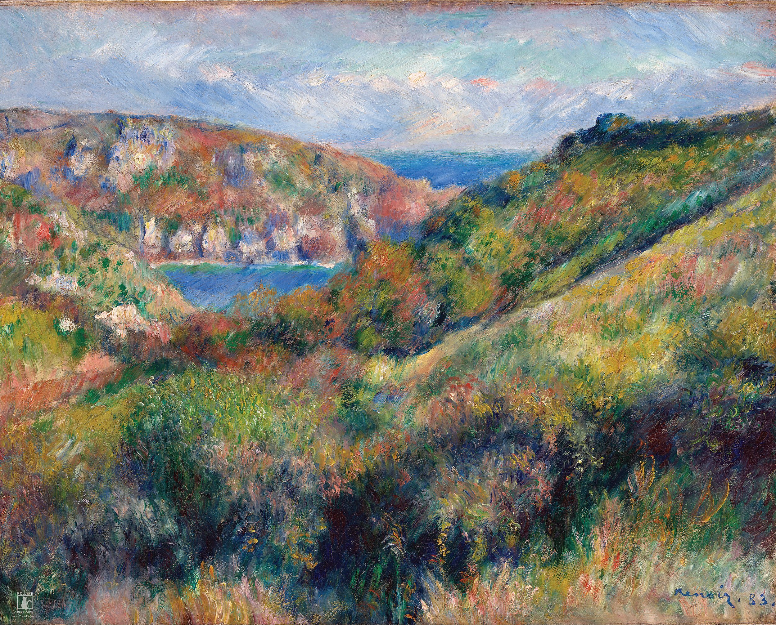 "Hills Around the Bay of Moulin Huet, Guernsey" | By Pierre-Auguste Renoir