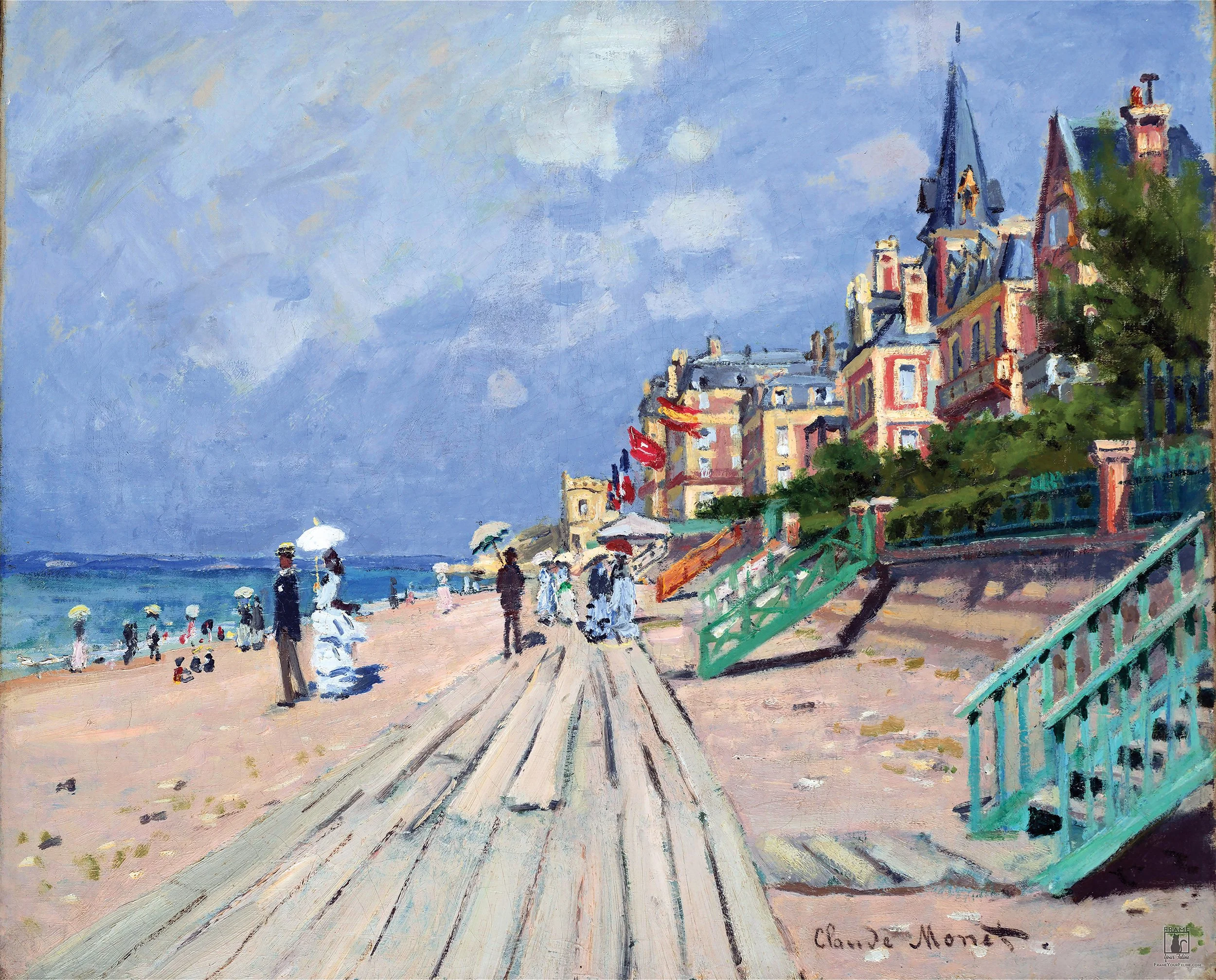 "The Beach at Trouville" | By Claude Monet