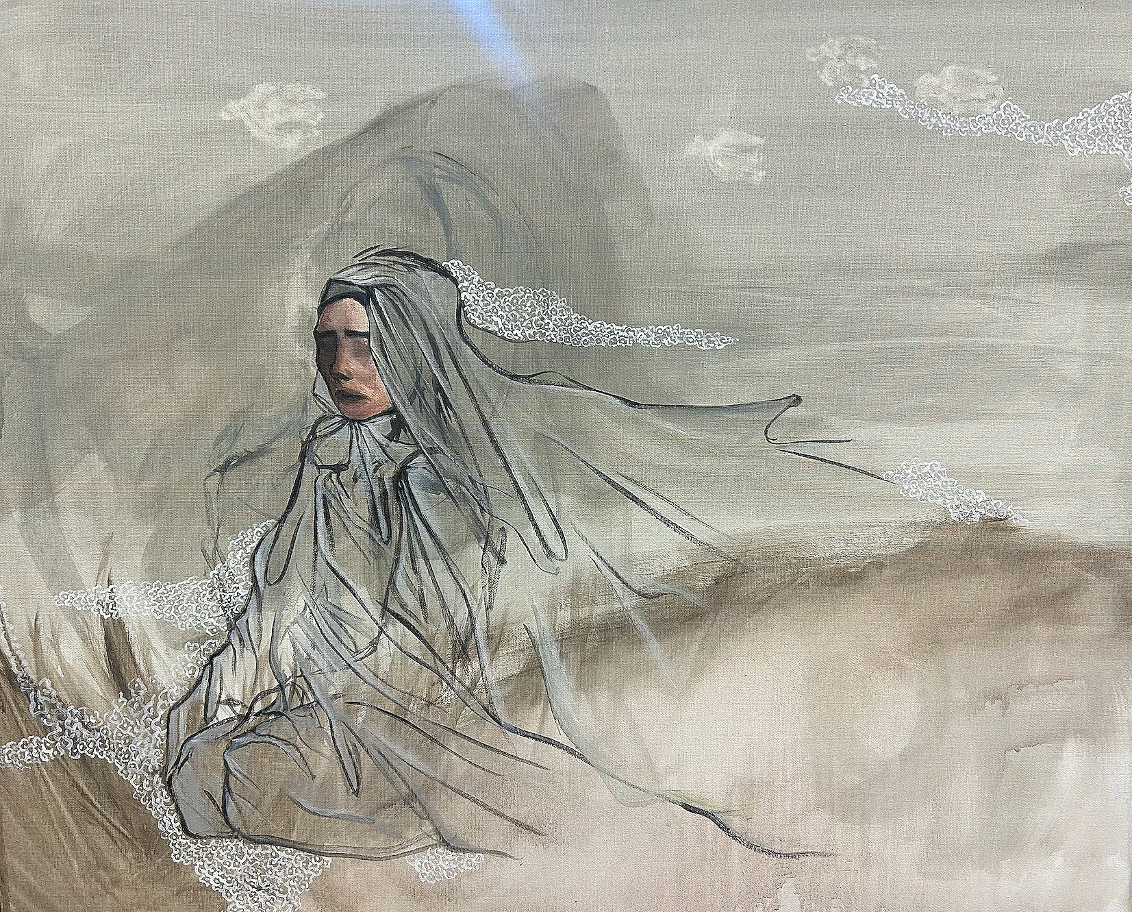 Wild Geese. Lamia Shehata, 2026, Acrylic on Canvas, 30in x 40in
