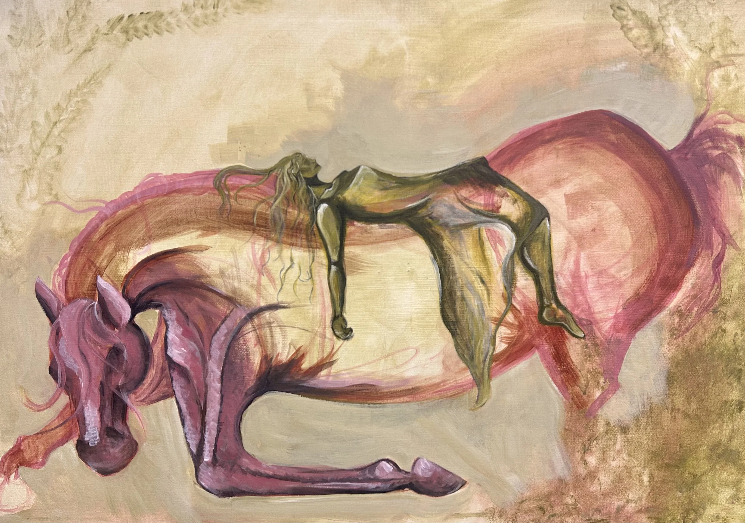 The World As It Turns Out, Does Not Let Us Fall. Lamia Shehata, 2026,  Acrylic on Canvas, 30 in x 40 in