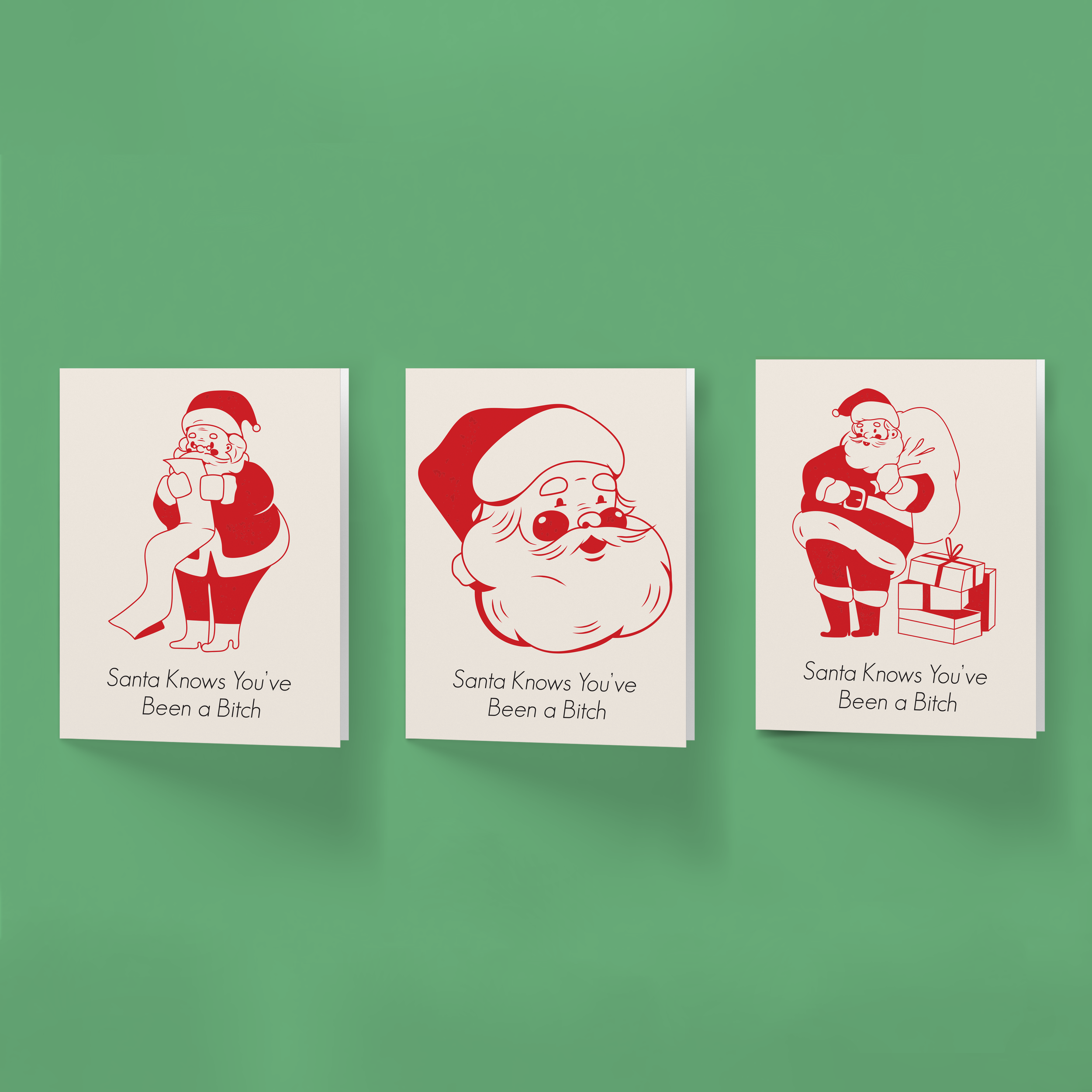 Santa Knows You've Been A Bitch (set of 6)