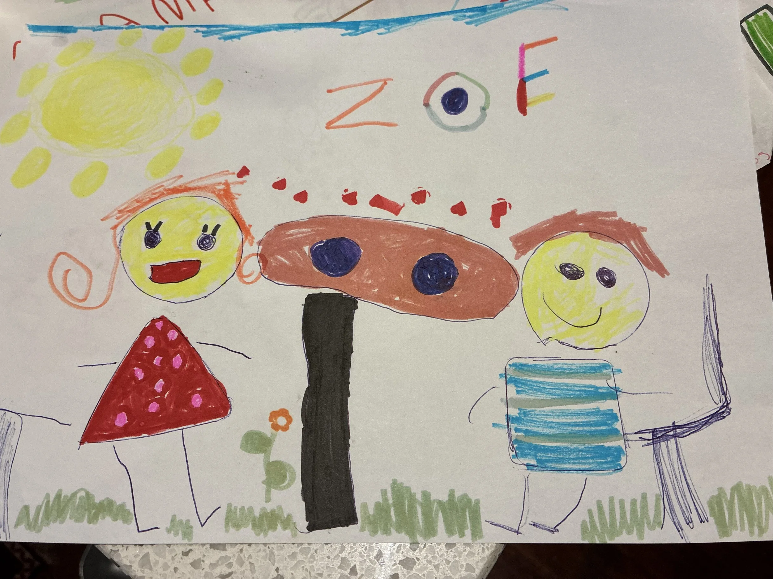 yer thats me and hugh, the best drawing thank you Zoe