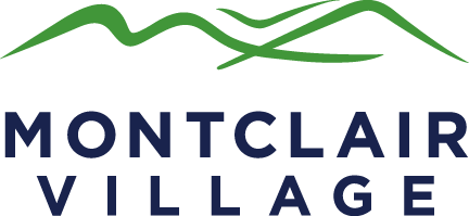 Logo featuring stylized green mountain peaks above the text 'Montclair Village' in dark blue.