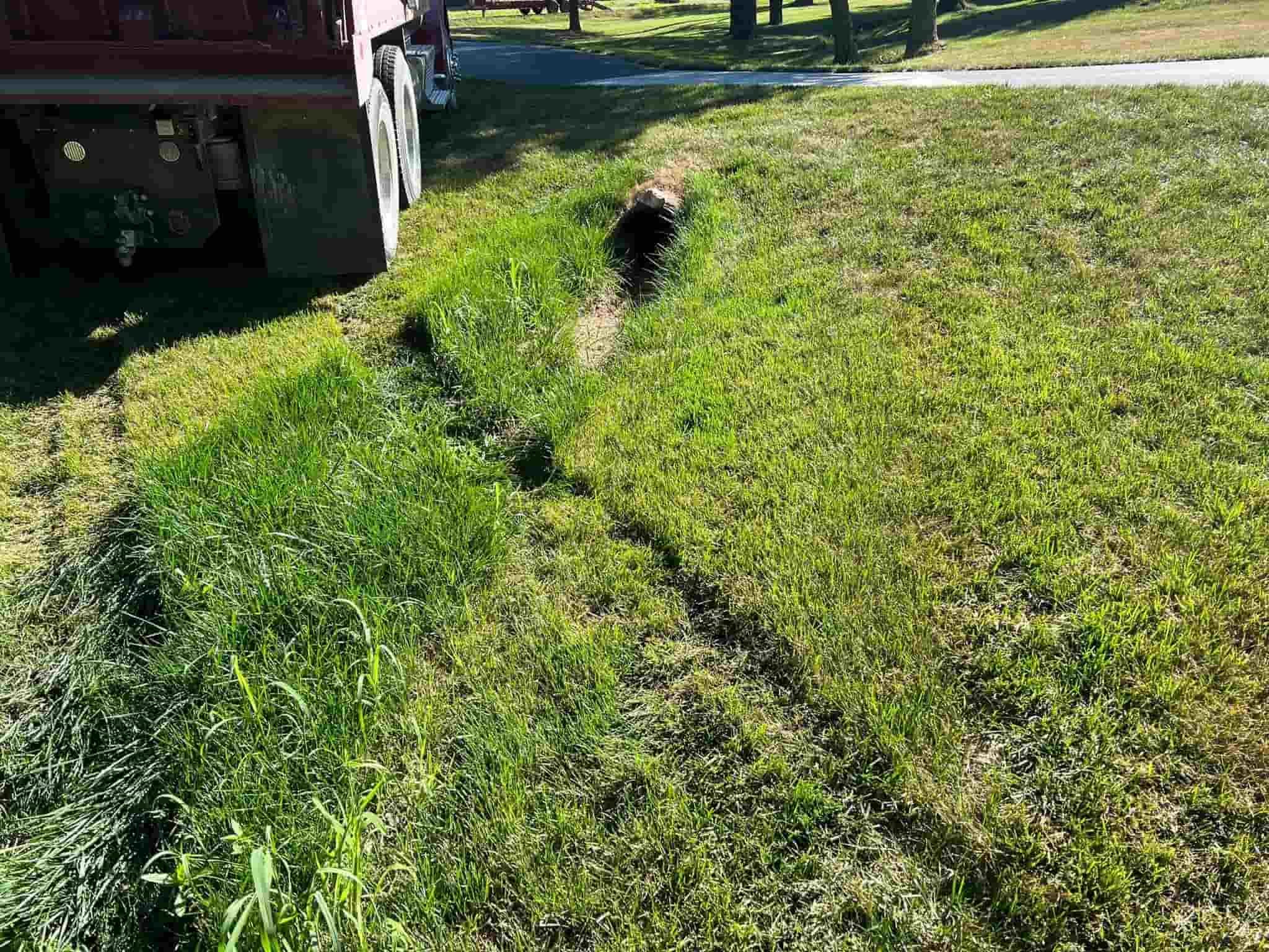 Swale and riprap build