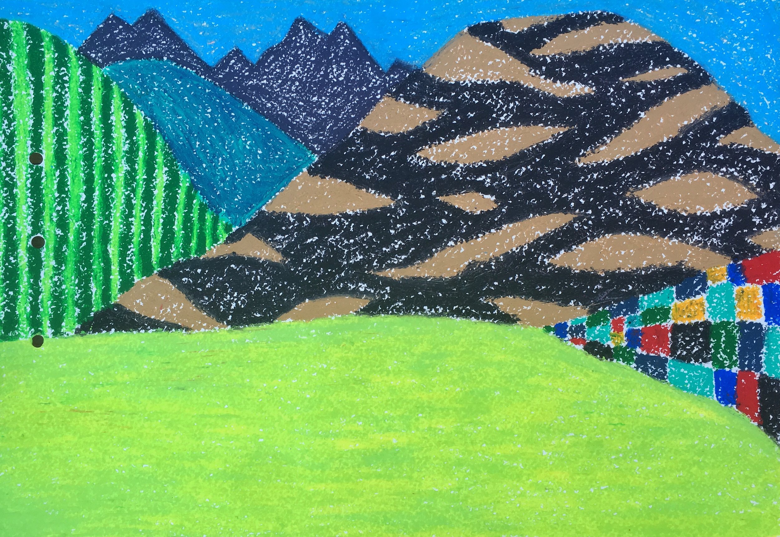 SUMMER MOOD, RACHA oil pastel on paper, A3, 2018, available for purchase, price on request