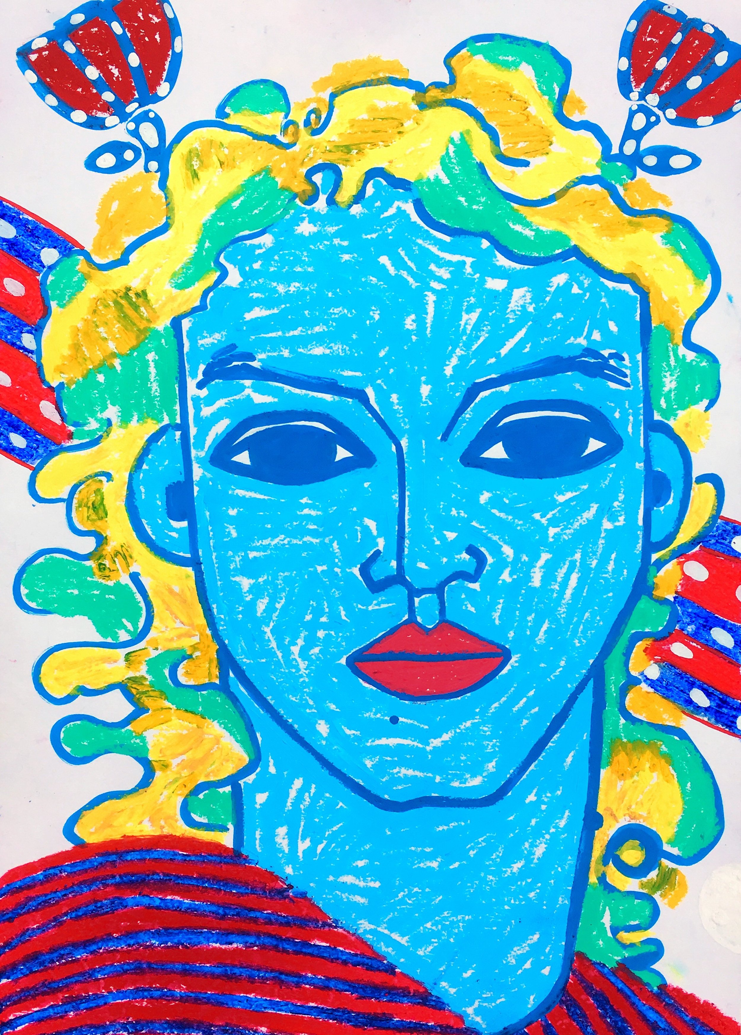 SUMMER MOOD #3. SPAIN oil pastel on paper, A4, 2018, available for purchase, price on request