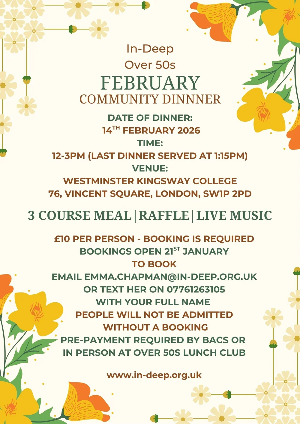 Community Dinners — In deep