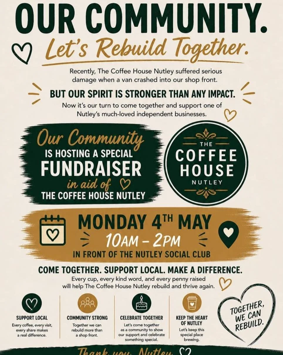 Out for a Bank Holiday run tomorrow? Why not run by Nutley and grab a cake and coffee to fuel? This is to support our wonderful cafe here In Nutley 💔 

The Coffee House Nutley was unfortunately hit by a lorry and has suffered significant damage. Tha