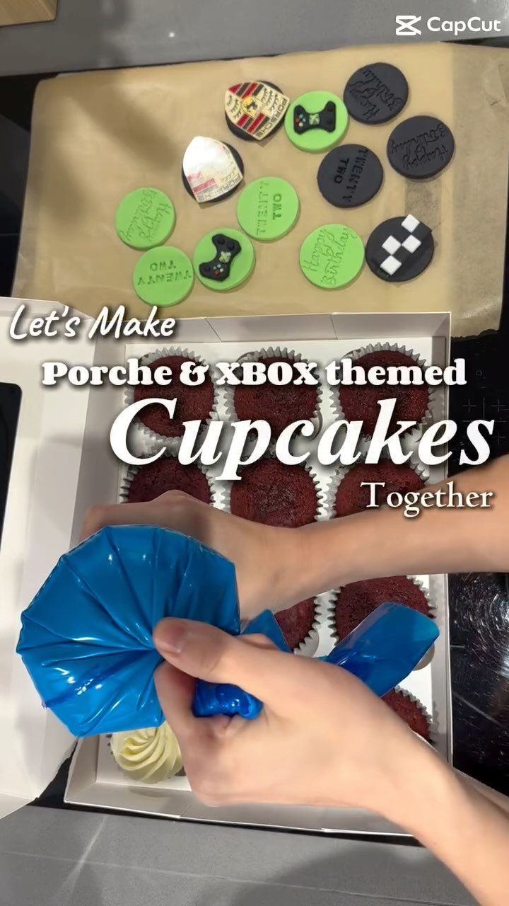 Can cupcakes get anymore personal than being your favourite theme? #cakes #cupcakes #withamcakes #cakesofinstagram #baker #porche #xbox #redvelvet #birthday #gift #personalised