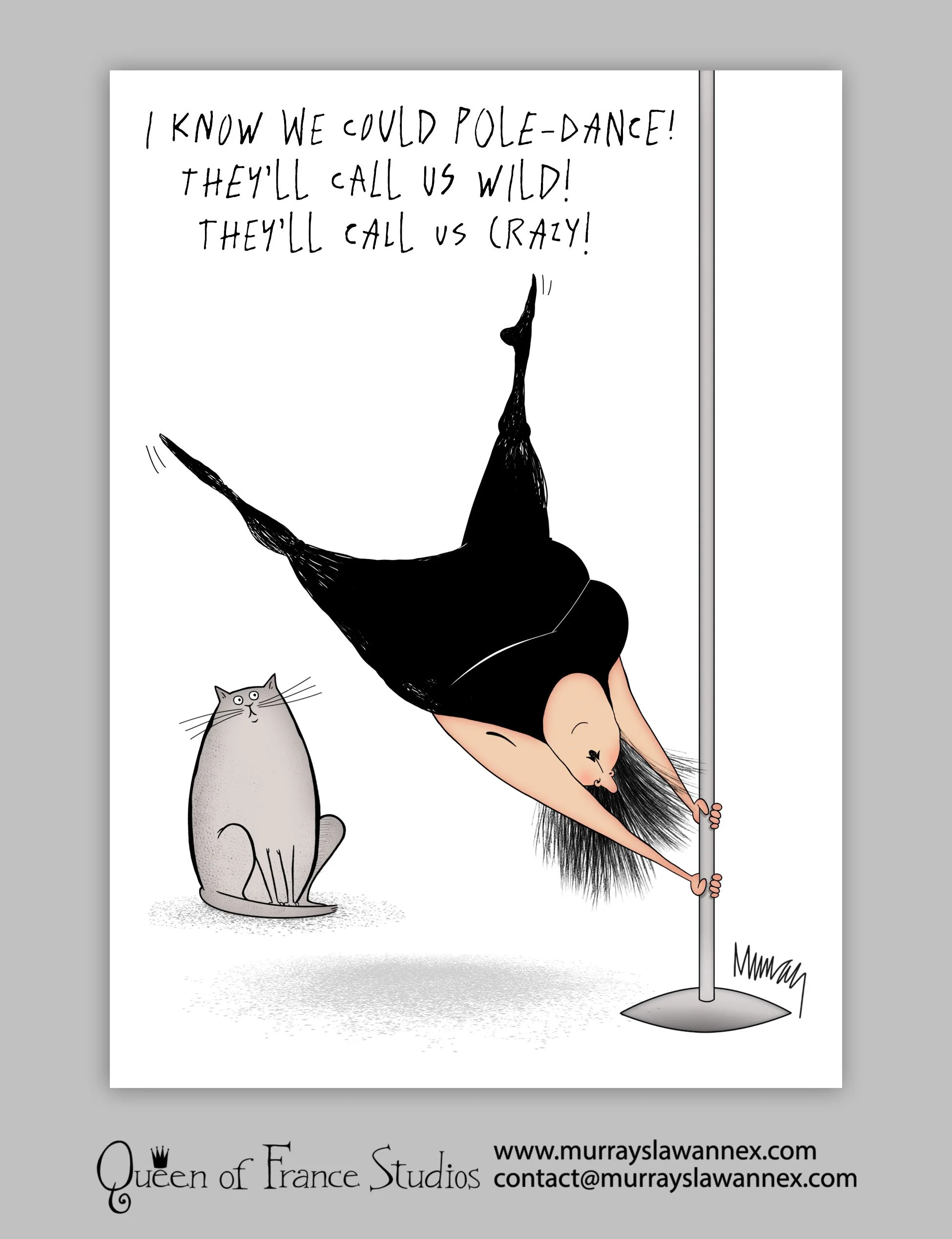 Funny Poledancer Birthday Card