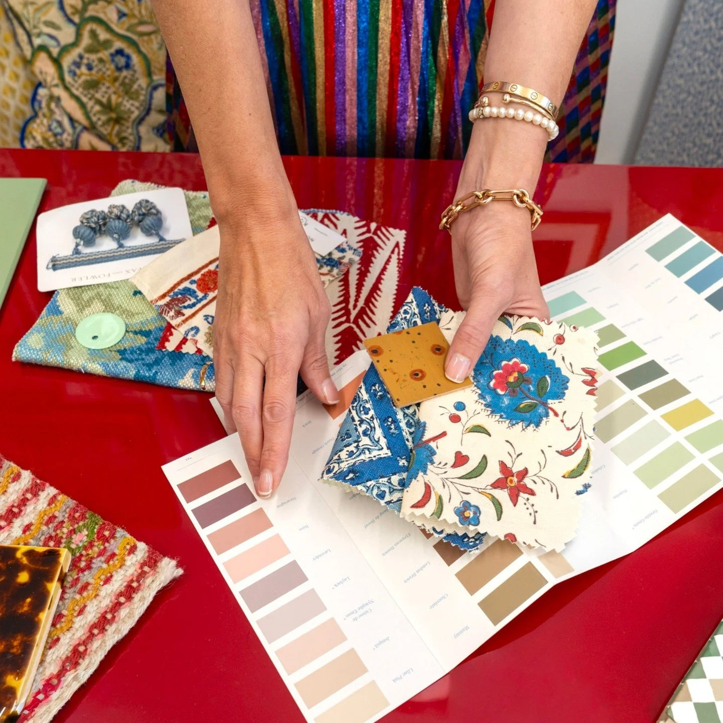 This is where it all begins.
With a quiet kind of alchemy.

At the very beginning of a project, as a studio, we start by pulling colour from pattern, pattern from texture, and texture from feeling. A painted finish might echo a single stitch. A fabri