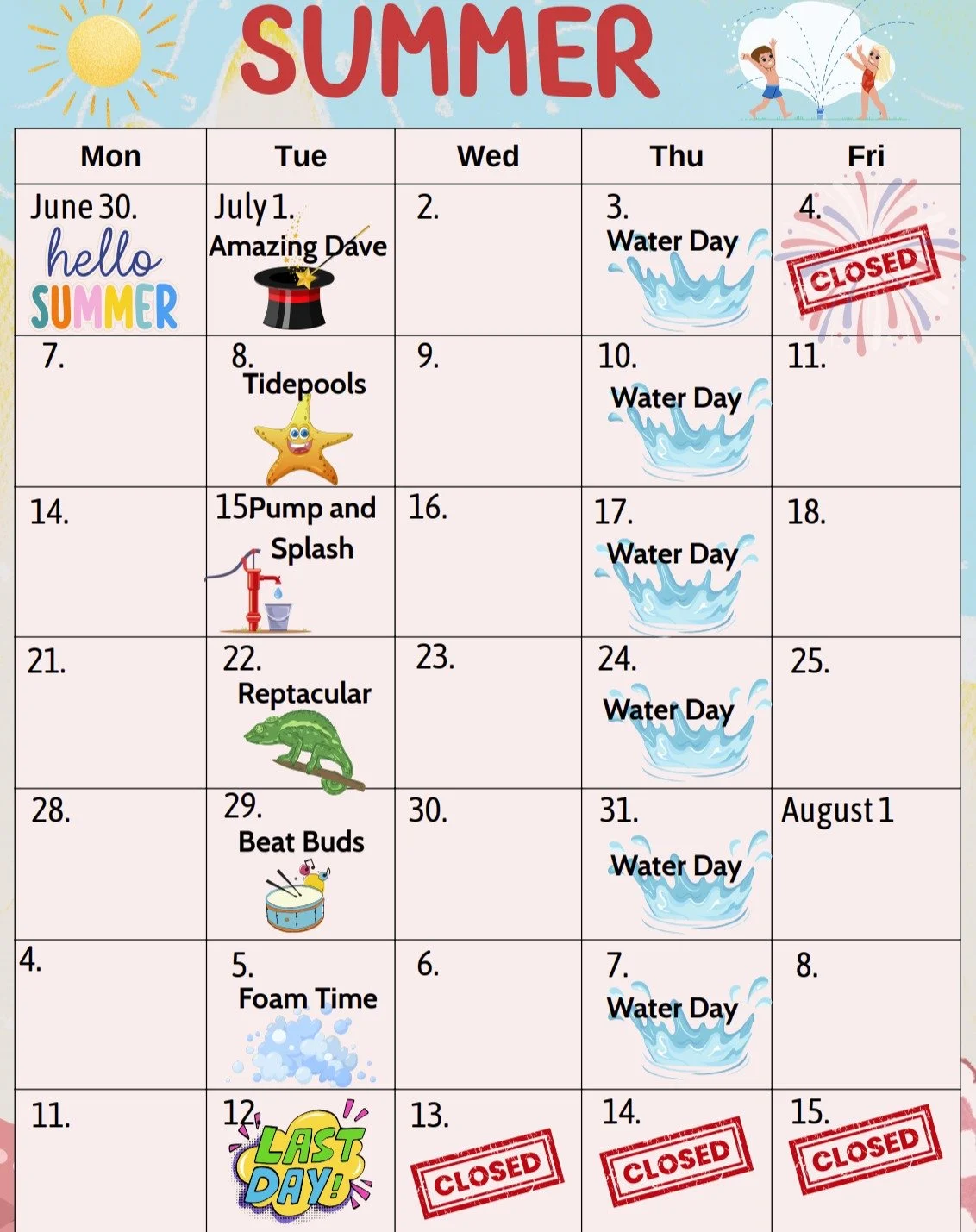 Our summer program officially kicks off on June 30! Summer is one of the most fun times at SOPNS as we welcome special guests and enjoy the weekly Water Days every Thursday. See you there!