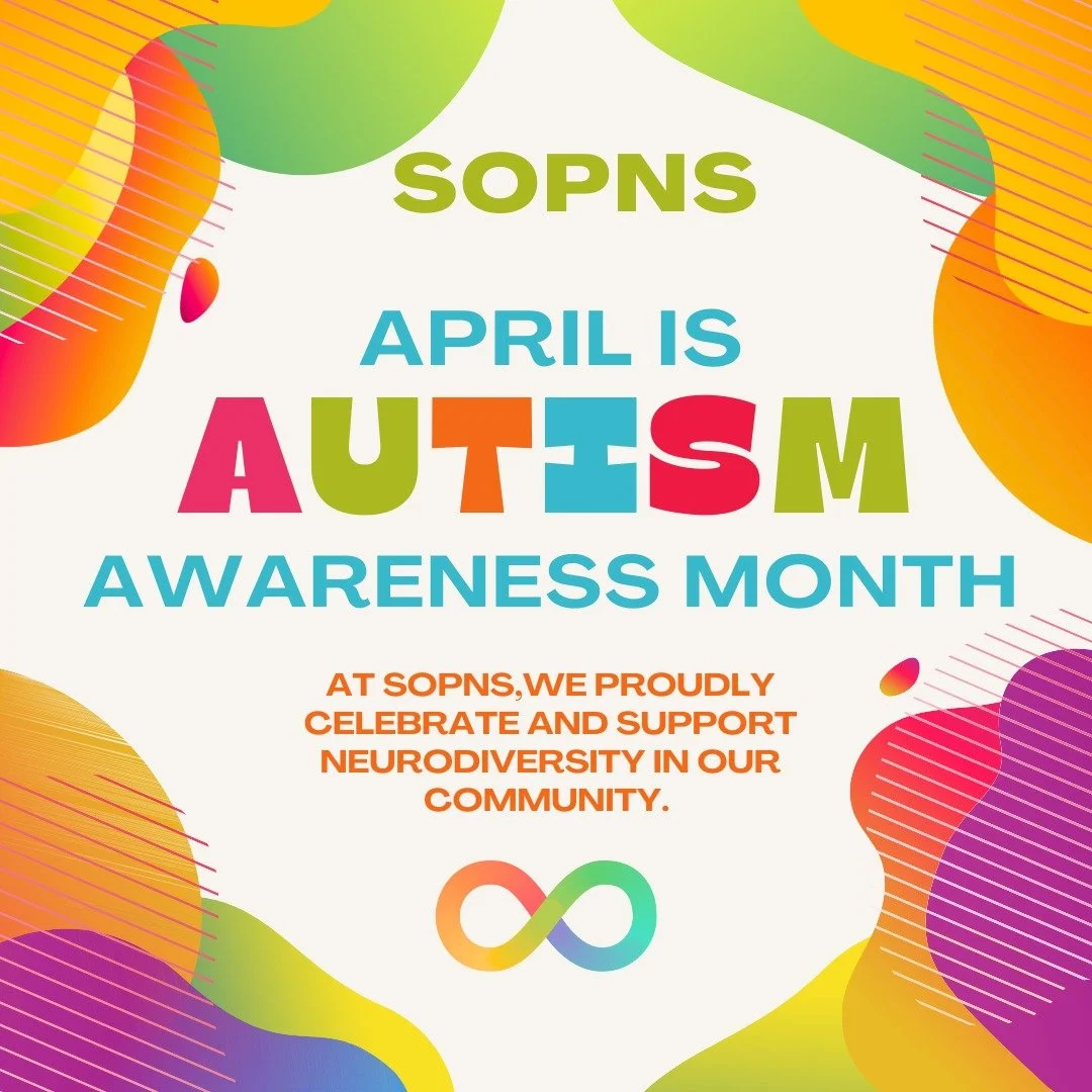 💙🌟 April is Autism Awareness Month and we&rsquo;re lighting it up at SOPNS! 🌈

We&rsquo;re proud to celebrate the beauty of neurodiversity and the amazing uniqueness each child brings to our community. This month (and always!), we&rsquo;re spreadi