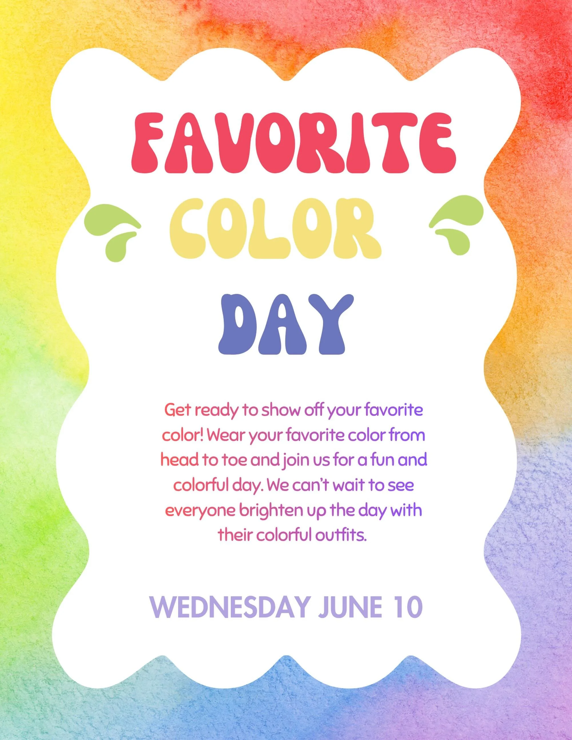 Wear your favorite color from head to toe and join us for a day full of color, creativity, and fun! 

We can&rsquo;t wait to see all of our SOPNS friends showing off their colorful outfits and brightening up our school! ☀️