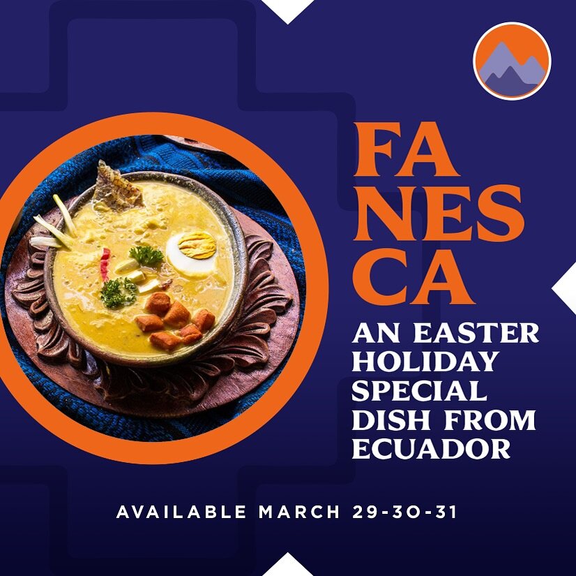 Join us at Andes Cafe Restaurant 29, 30, 31 March for an Easter holiday special! Try our delicious Ecuadorian dish, specially crafted for this festive season. 🇪🇨✨ Immerse yourself in the flavors of Ecuador and celebrate Easter with us! 🥳🍽️ Don&rs