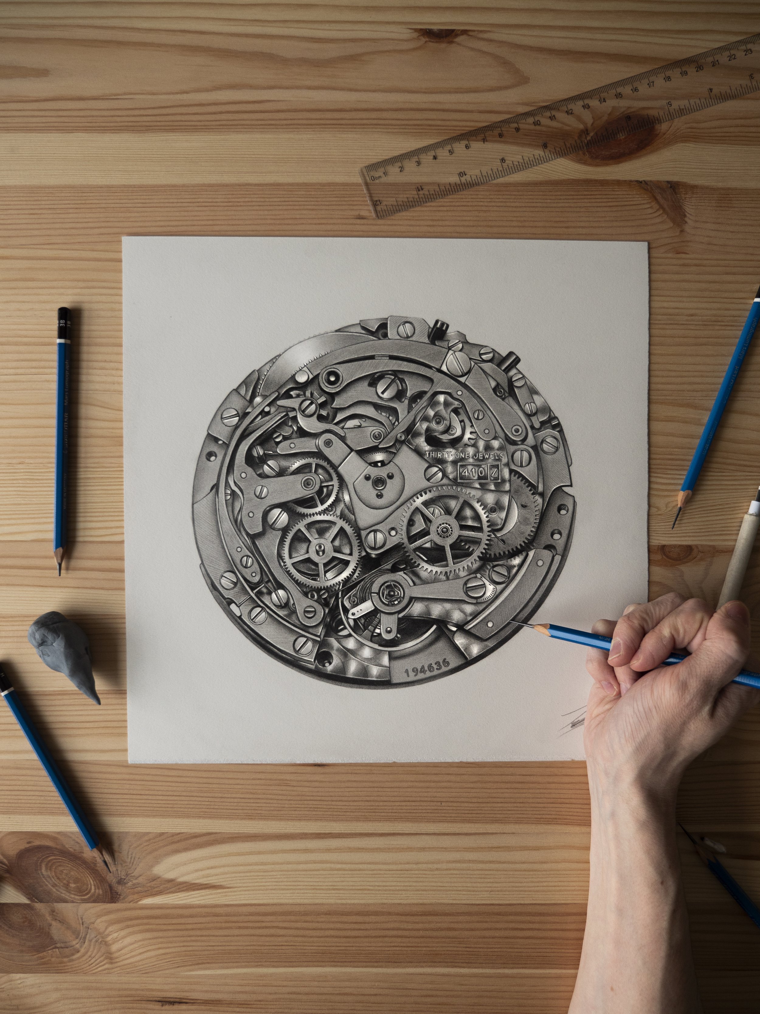 Zenith 410 El Primero Movement Illustration Print