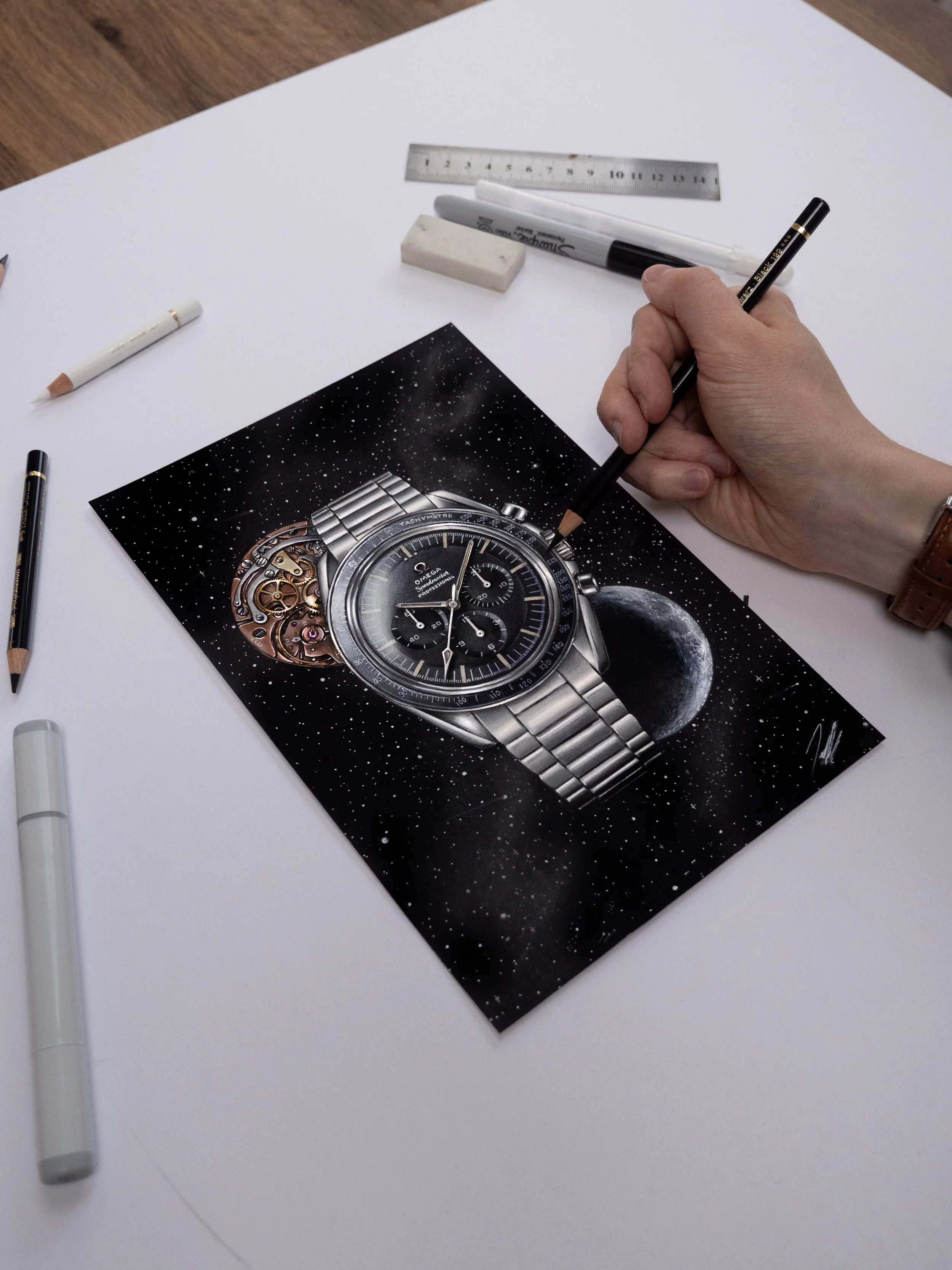 Omega Speedmaster ST 105.012 Illustration Print