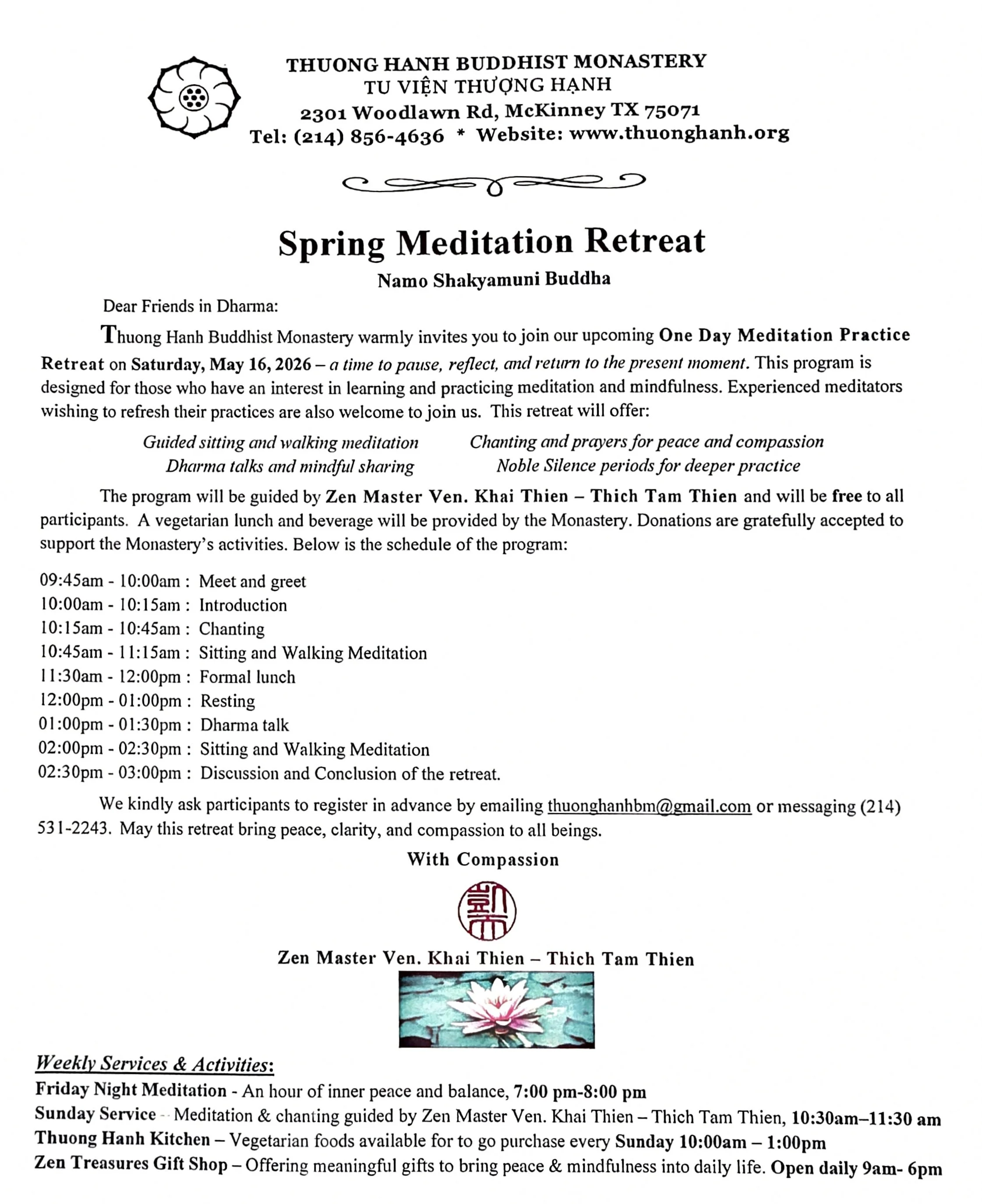 Spring Meditation Retreat