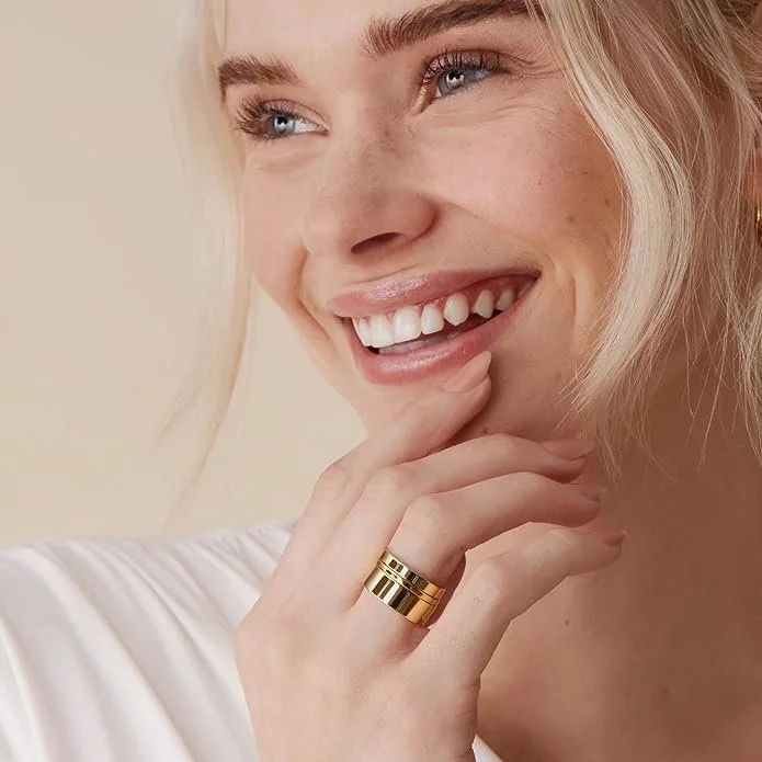 18K Gold Plated 3 Rings Set | Gold Stacking Rings for Women 