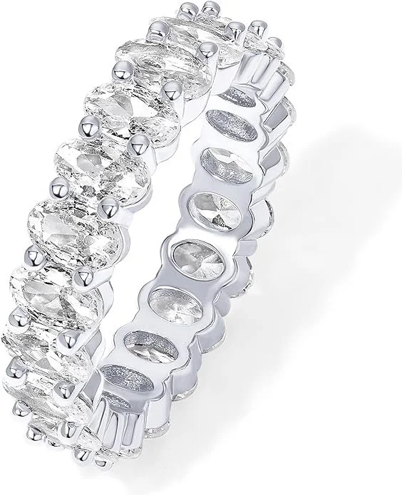 14K Gold Plated Rings Oval Cubic Zirconia 