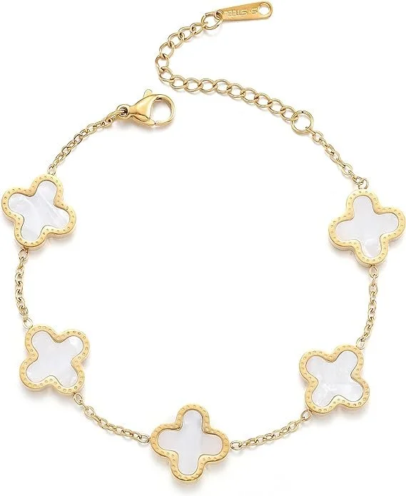 18K Gold Plated Clover Lucky Bracelet