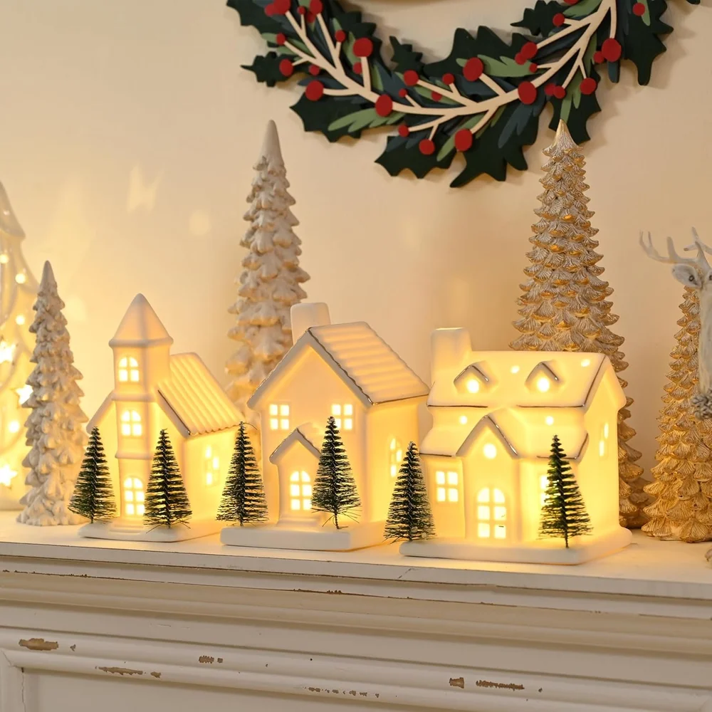 Ceramic White Christmas Village
