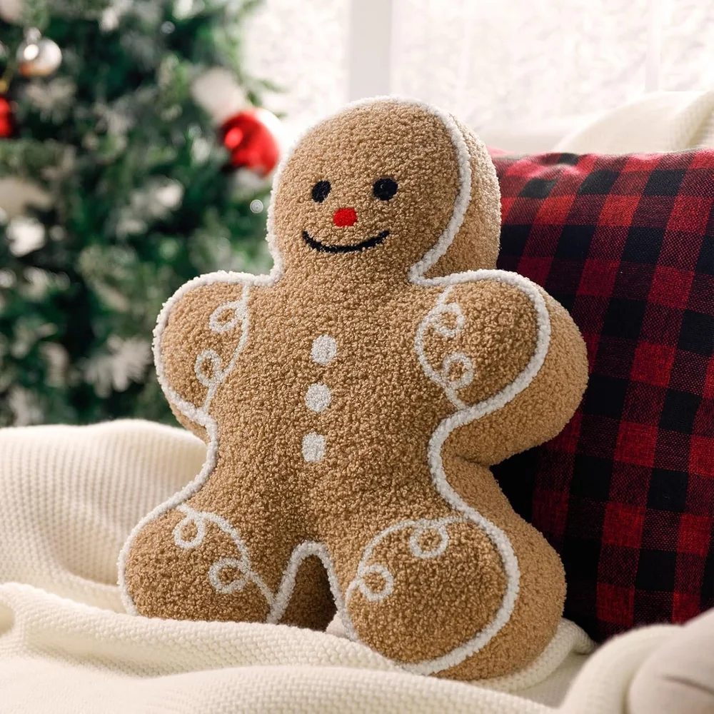 Boucle Gingerbread Man Pillow 