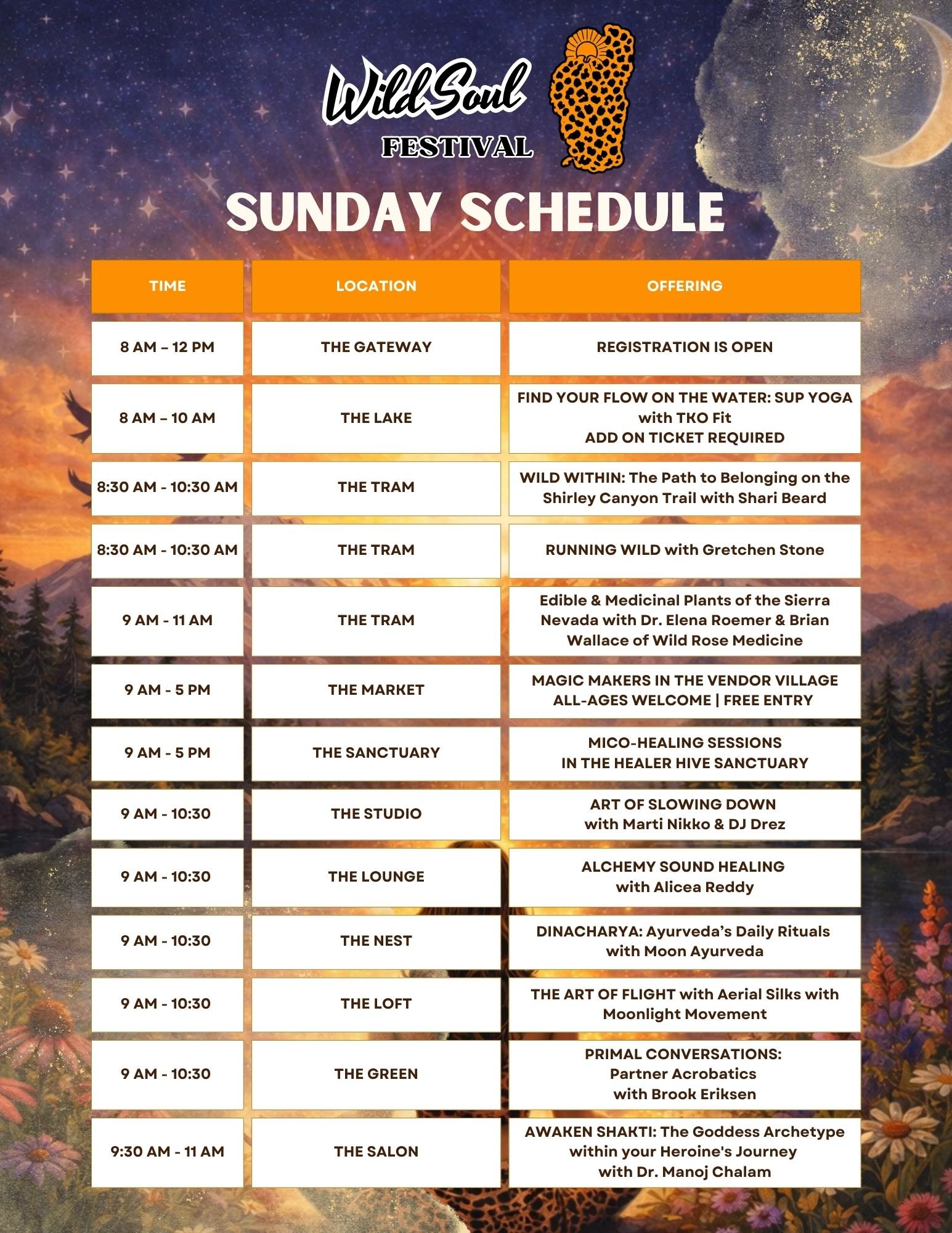 WILD SOUL FESTIVAL SUNDAY 7/12/26 SC