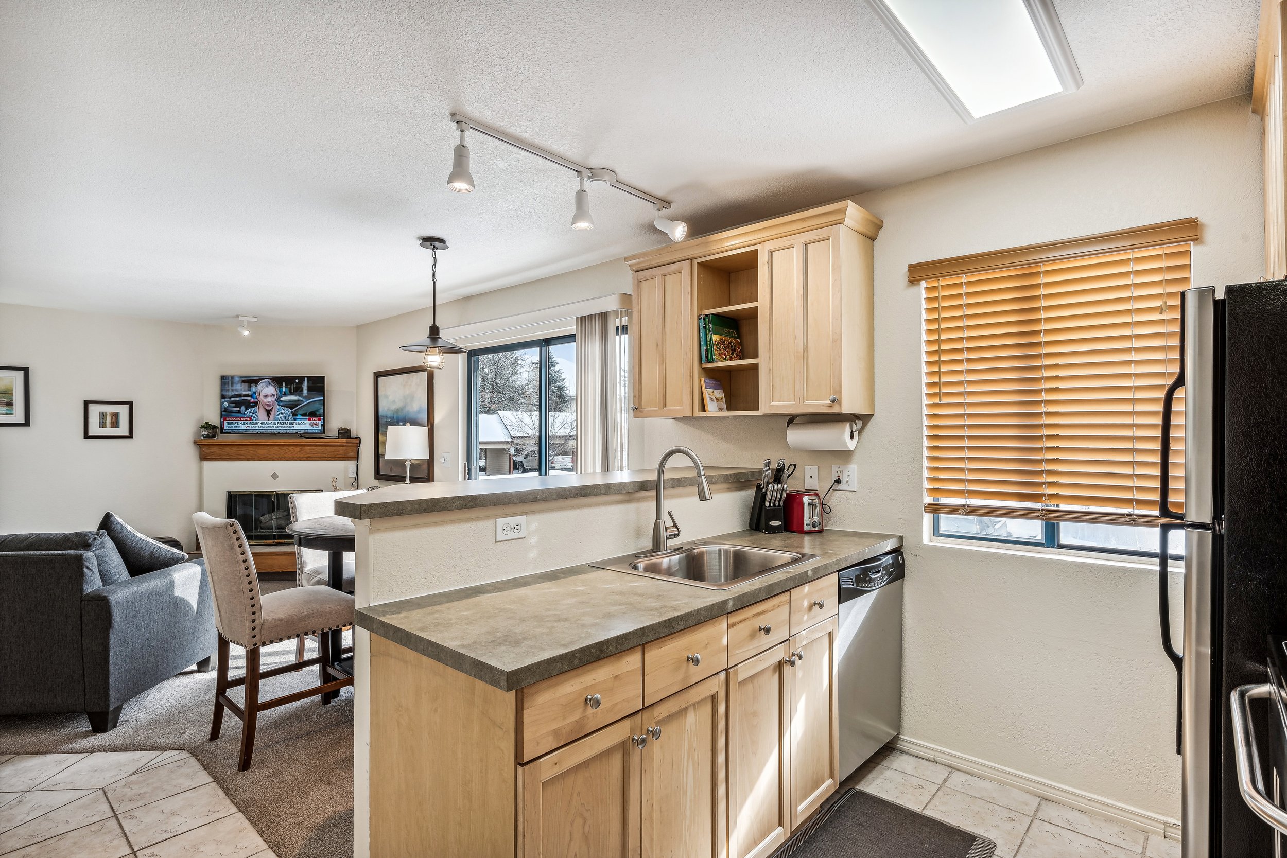 Unit 207 - A photograph of the kitchen.