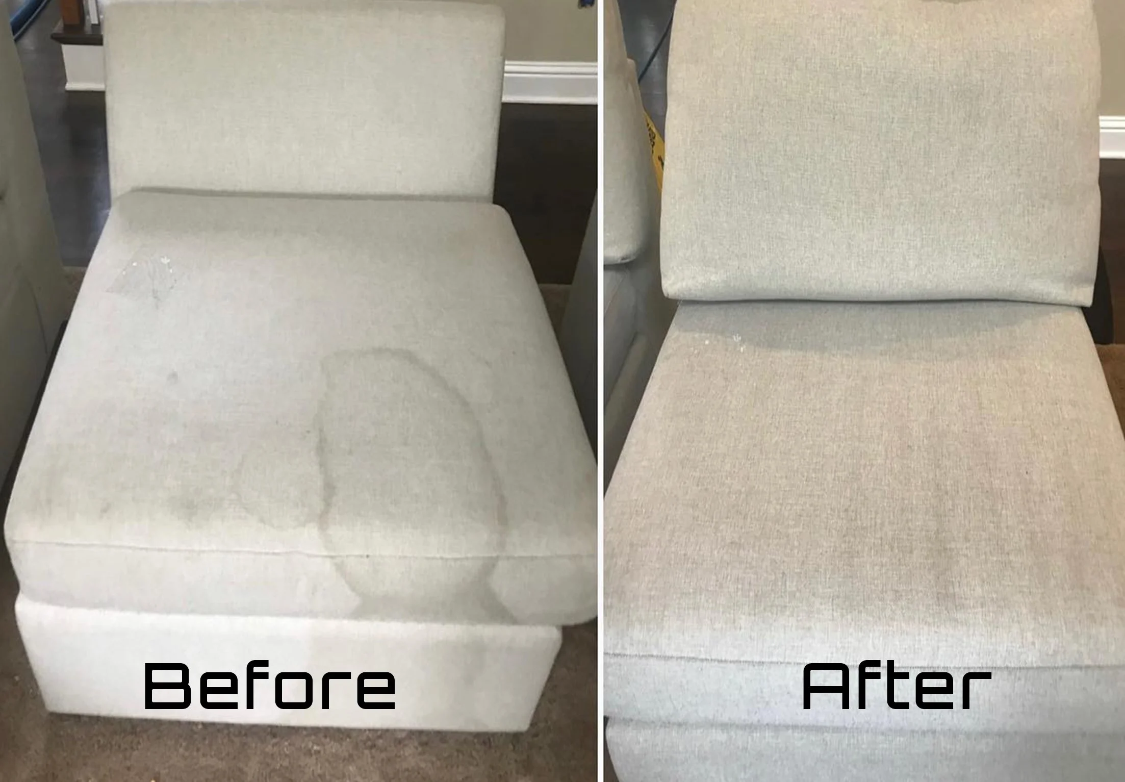 Before and after carpet stain removal sofas
