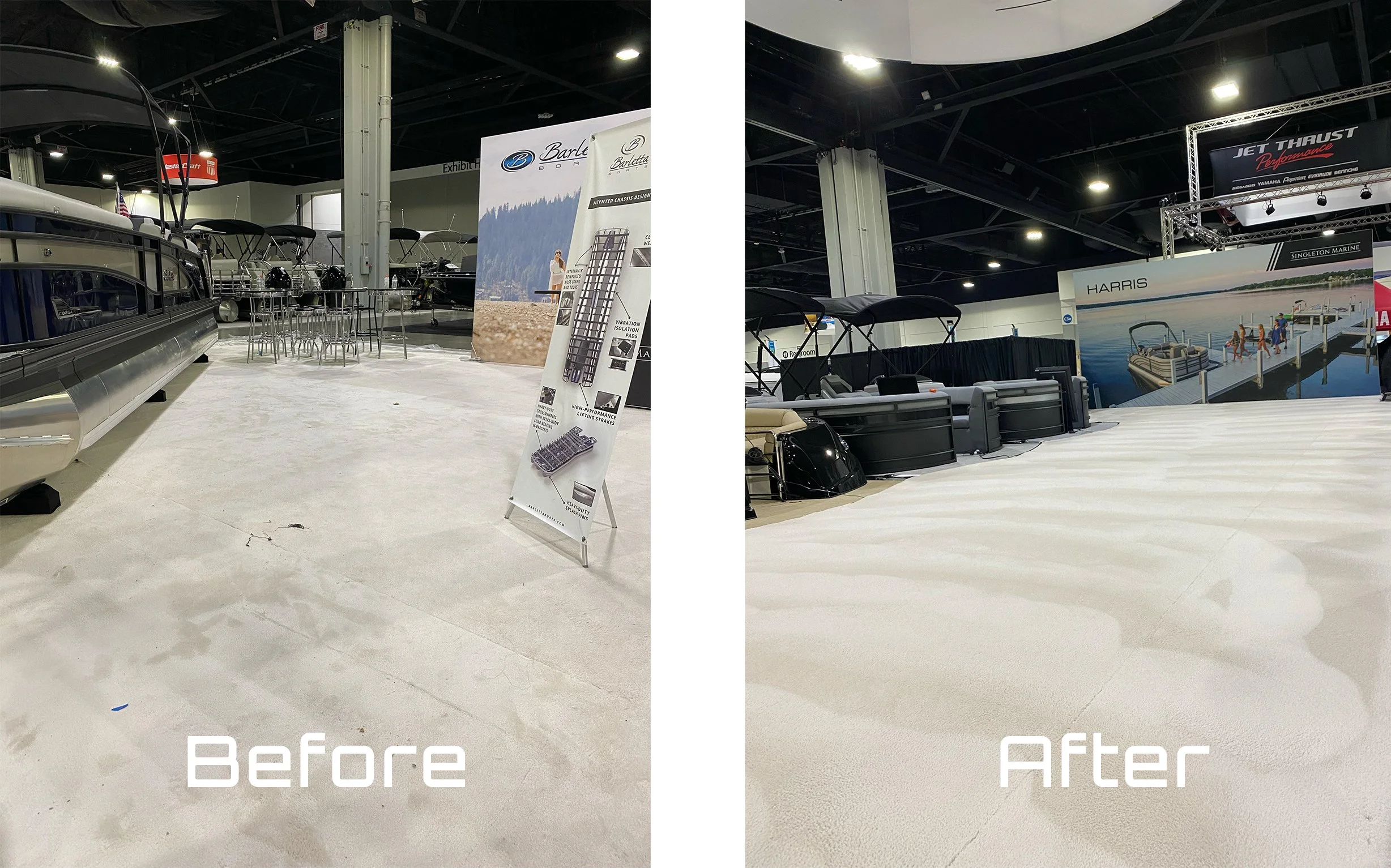 Before and after carpet stain removali