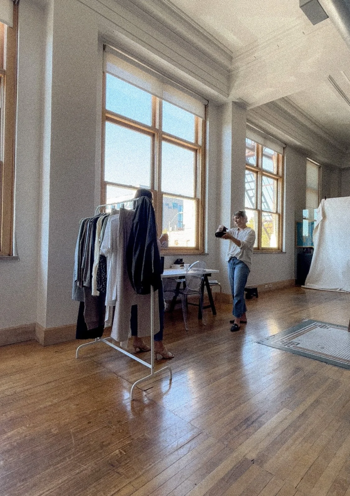 Des Moines brand photographer shooting a studio brand shoot at the Whistler Studio