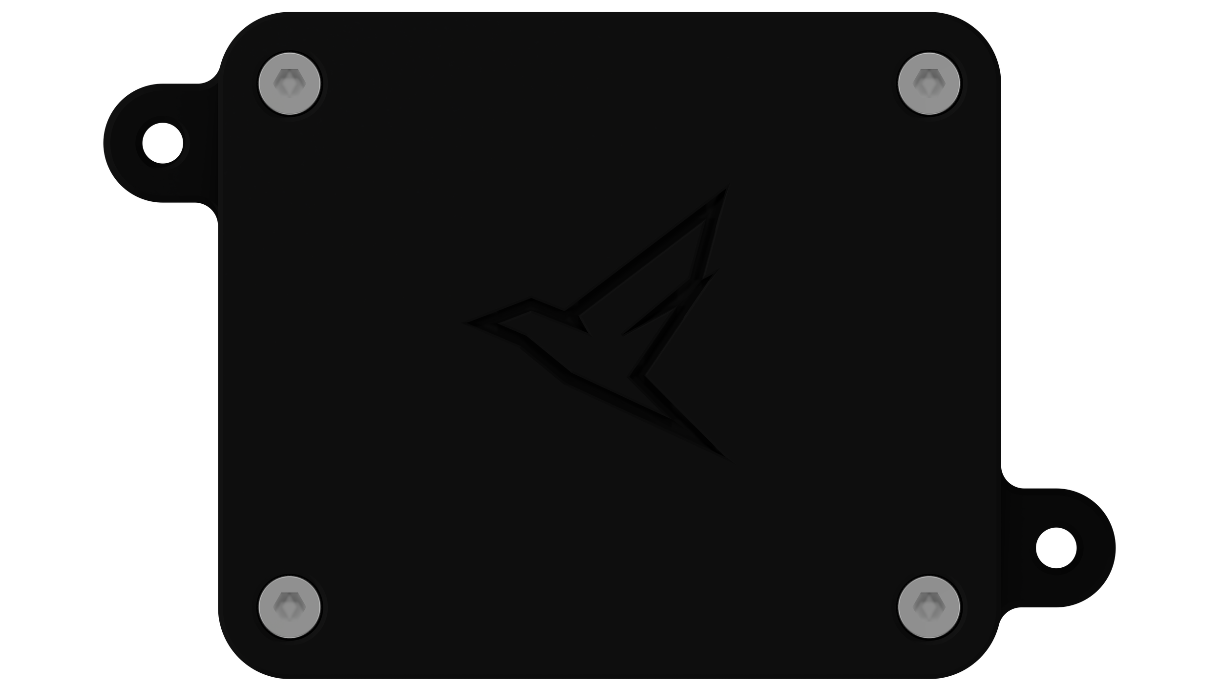 Microturbine FADEC with four silver screws and a Peregrine Aerospace logo in the center.