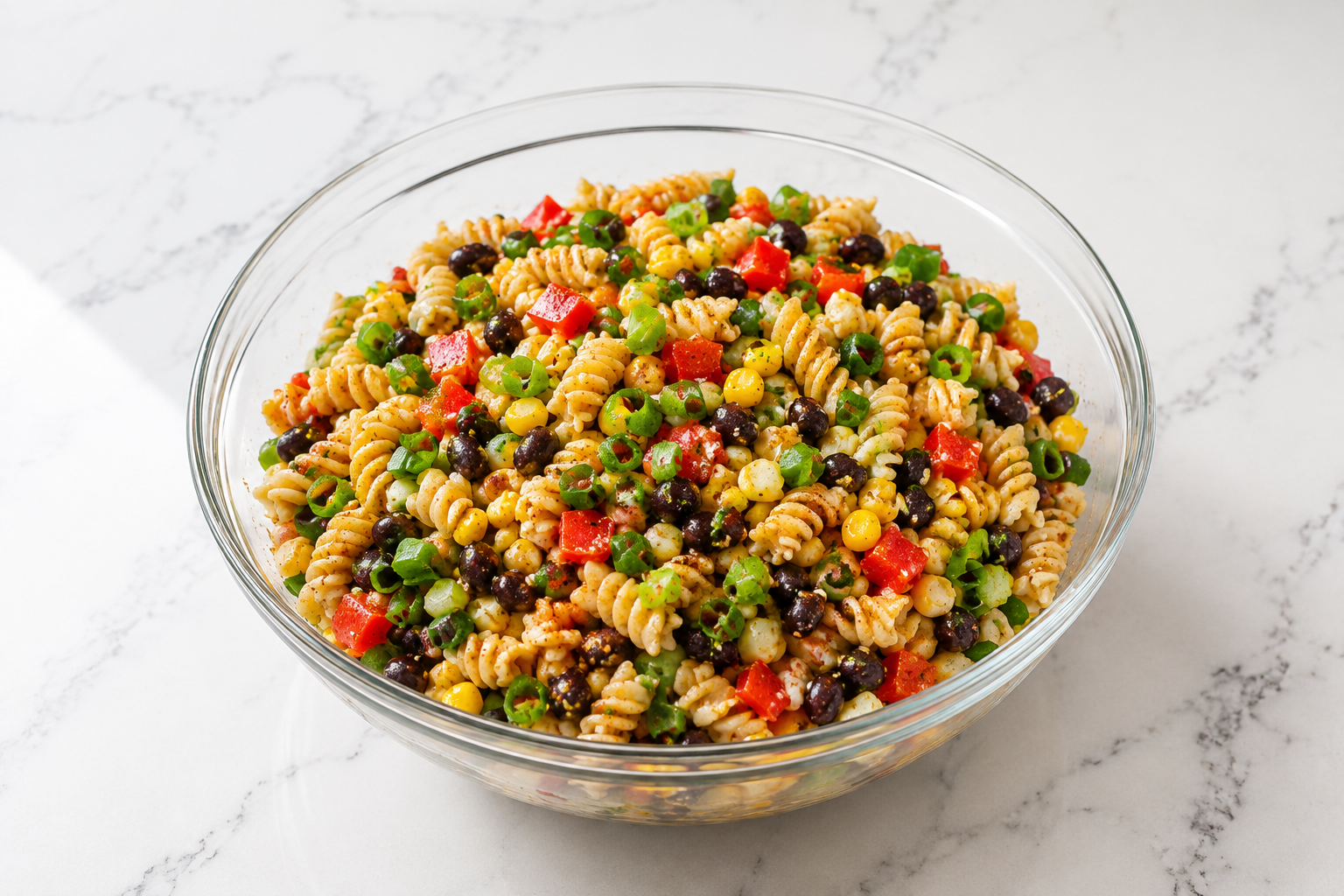 Protein Mexican Street Corn Pasta Salad  Serves 2